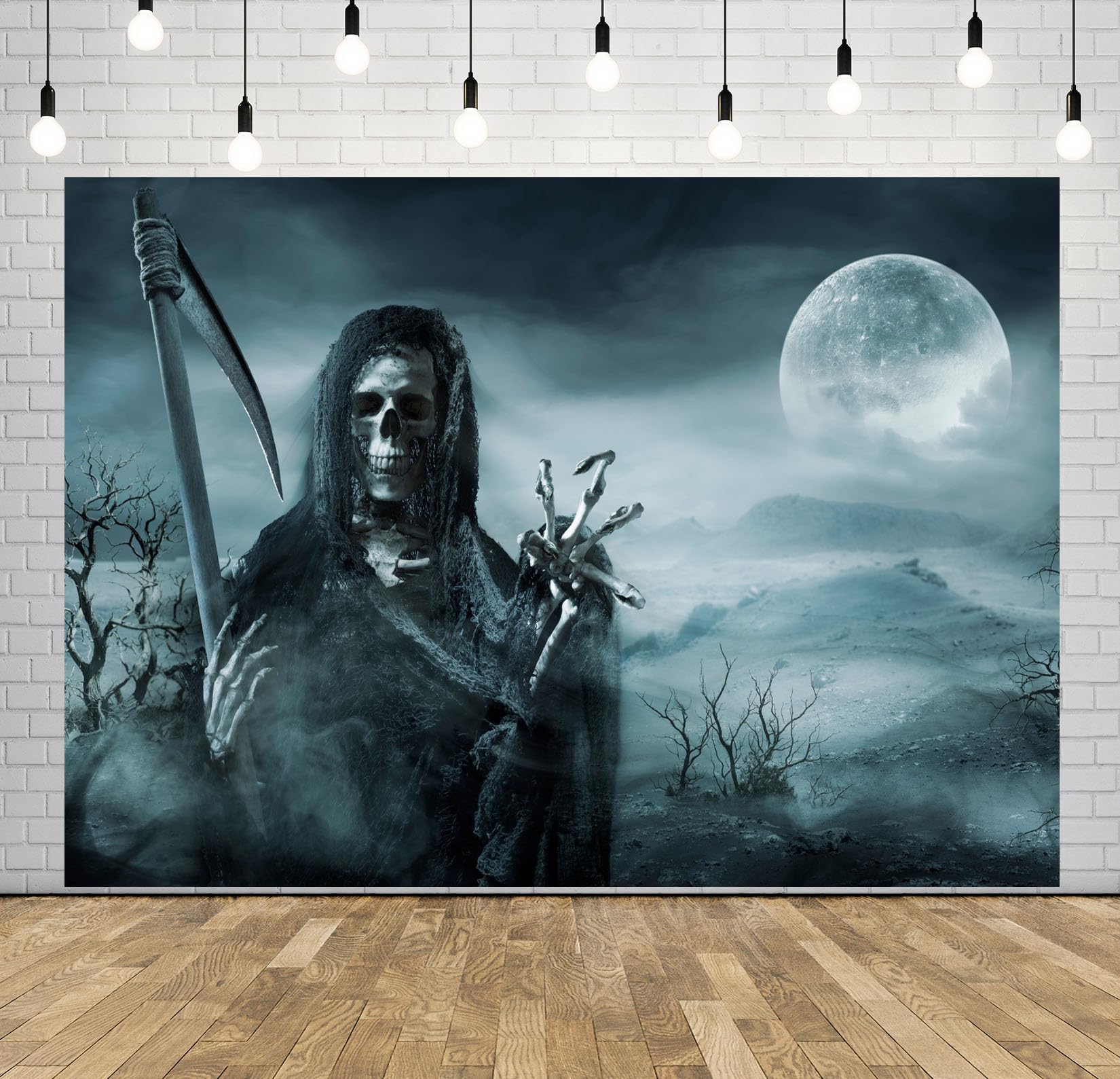 10x10FT (3x3m) Mietitore Con Luna Piena Sfondo Fotografico