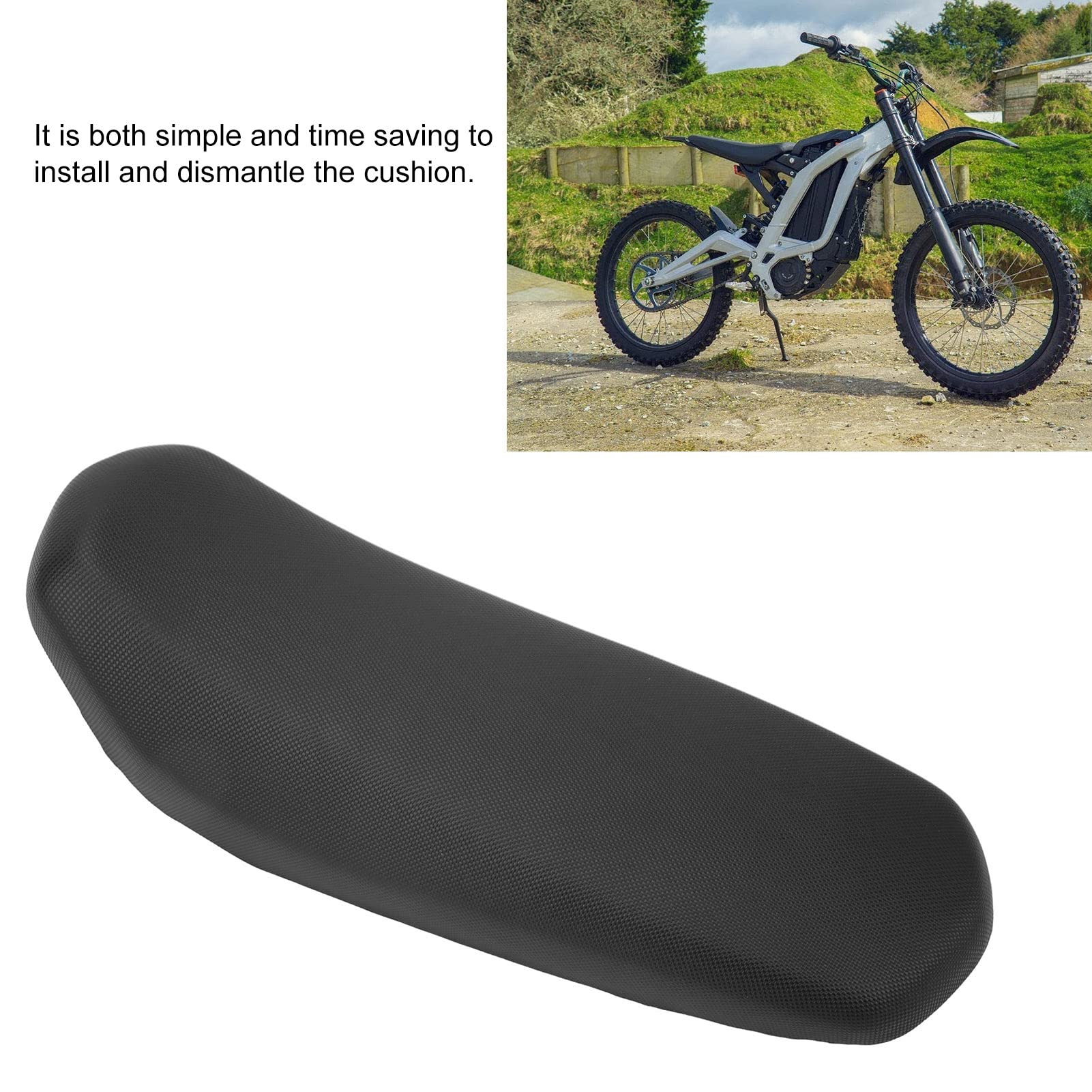 Elektryczna Poduszka na Siedzenia Motocyklowe Czarna Skórzana Skórzana Skórzana Poduszka do Sur Ron Light Bee X S Elektryczny Rower Dirt Bike