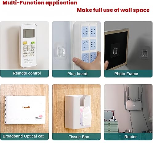 Miniatura 5 de Juego de 20 ganchos adhesivos de doble cara, ganchos de pared de doble cara para colgar, ganchos autoadhesivos, ganchos para colgar fotos, sin
