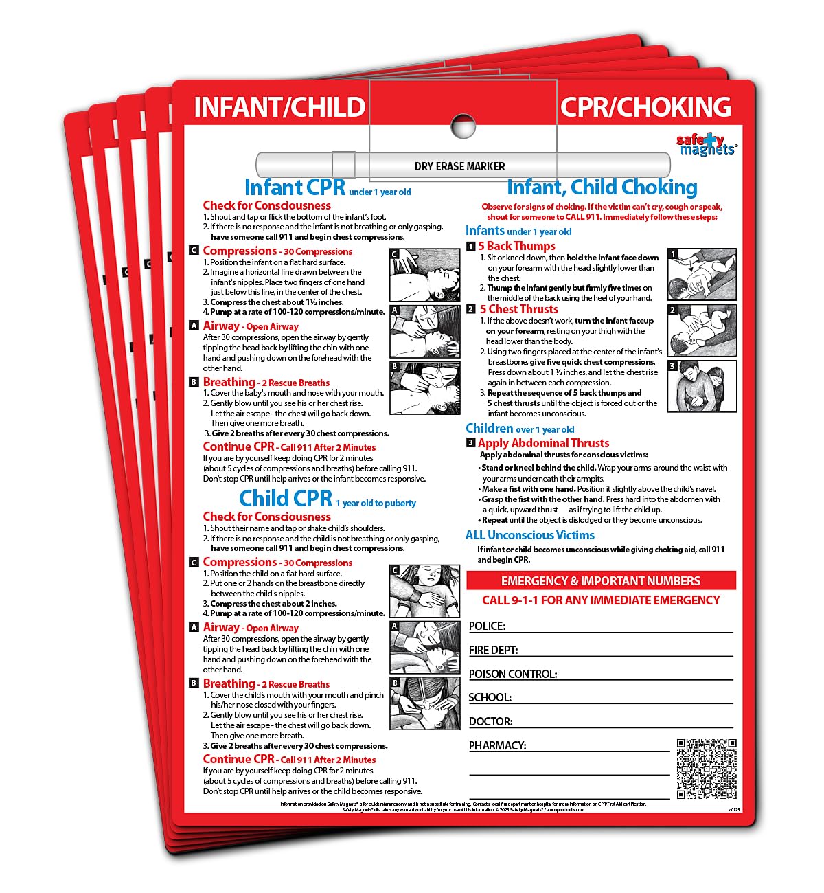 Safety Magnets Infant and Child CPR and Choking Magnet