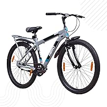 Hero Rove IC 26T Single Speed Mountain Bicycle for Mens with Inbuilt Carrier | Grey-Green | Rigid | V Brake | Steel Frame : 17Inches | Rider Height : 5ft 0" - 5ft 8" | 95% Pre-Assembled Bicycle