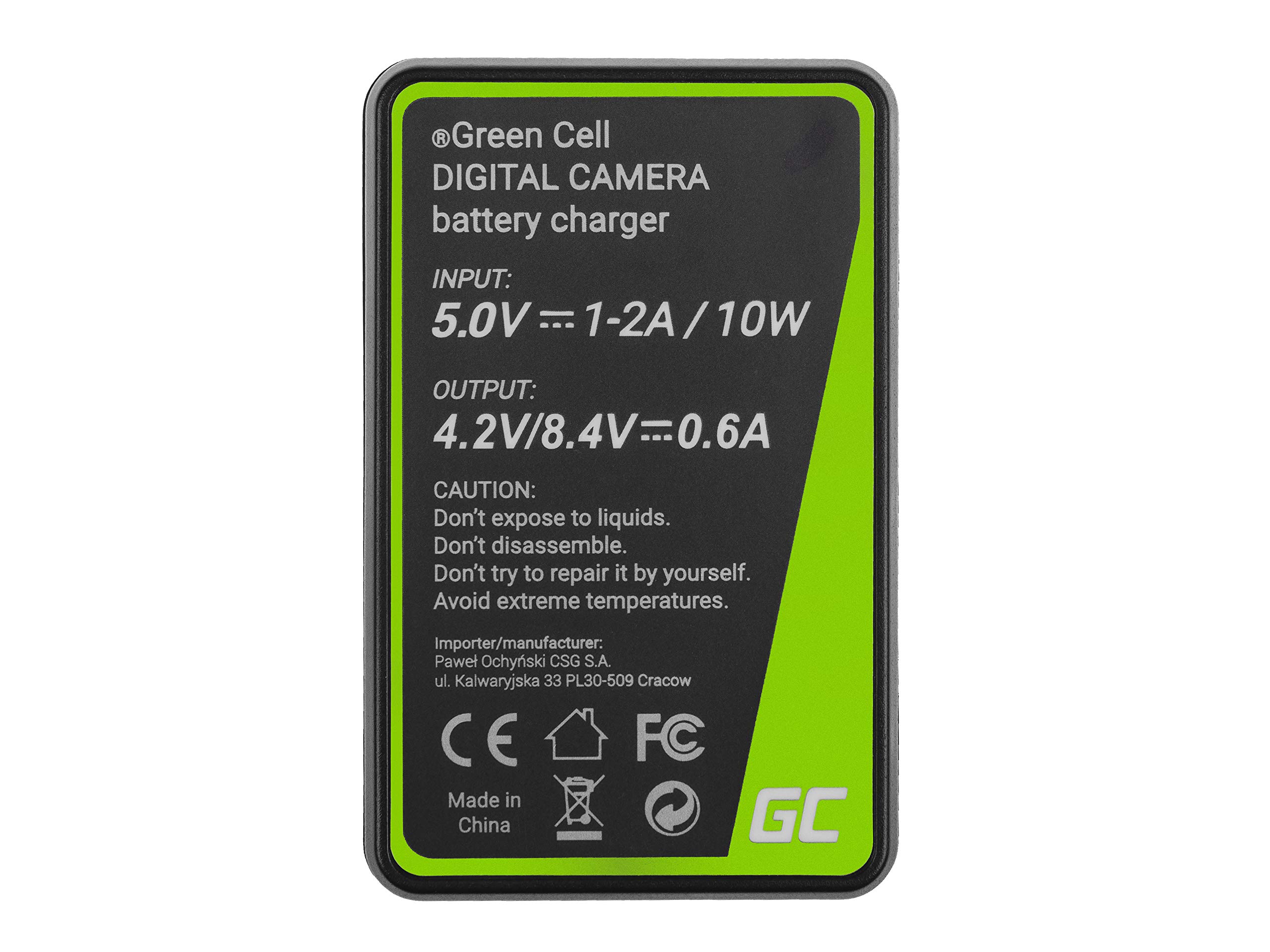 Green Cell Batteria DMW-BMB9 Per Fotocamera Panasonic Lumix - Ricambio Compatibile Con DMC-FZ82, FZ72, FZ62, FZ40, FZ48 E Altri - Li-Ion 850mAh 7.2V - 6