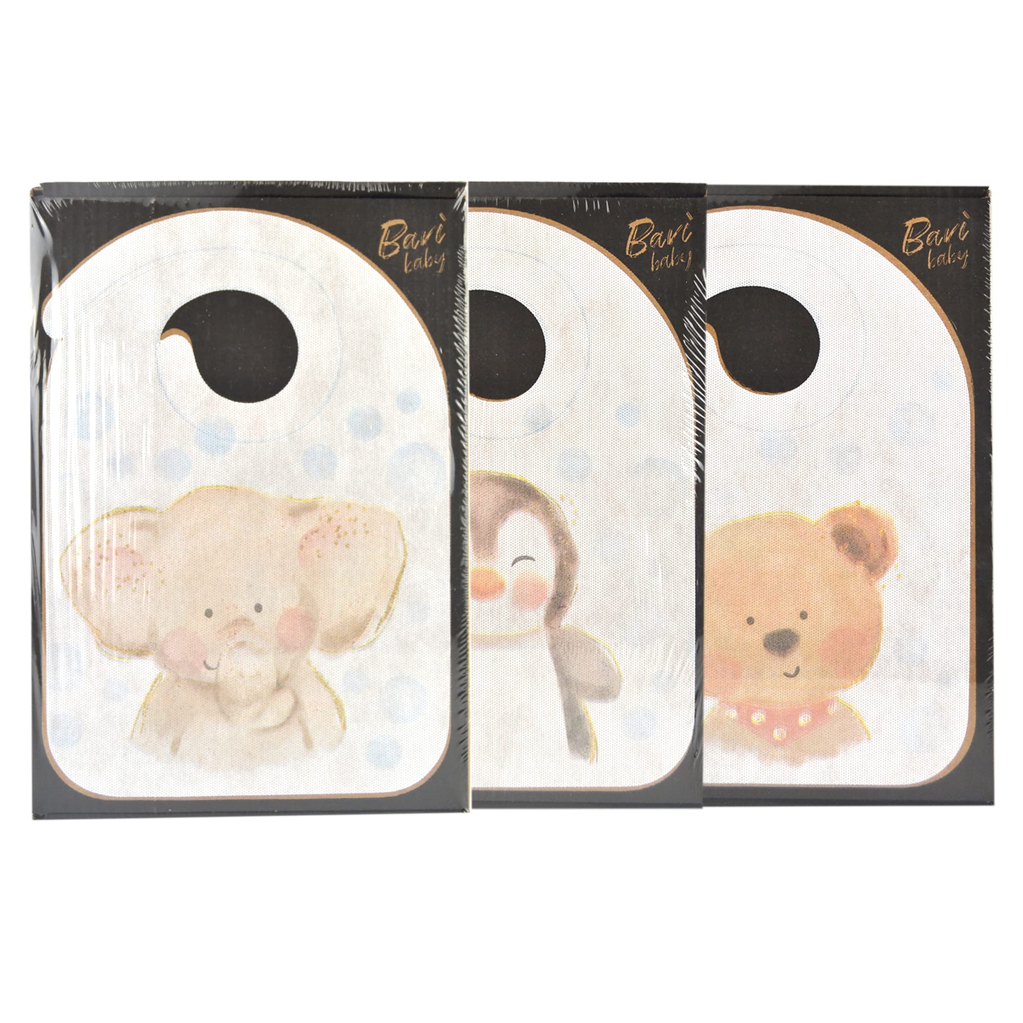 DUE ESSE S.N.C. DI SABATINI ALDO & C. PZ 300 BAVAGLINI MONOUSO PER BAMBINO, BAVAGLINI FANTASIA ORSO, PINGUINO ED ELEFANTE (ALTO 30 CM X LARGHEZZA 24 CM) IDEALE PER ASILI E LUDOTECHE