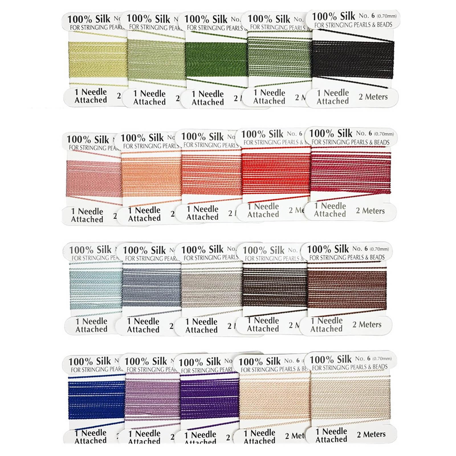 20pcs% Natural Silk Beading Cord Knotting Macrames Braided Jewelry Making Beading Cord Lanyard Rope String Bead Stringing Supplies
