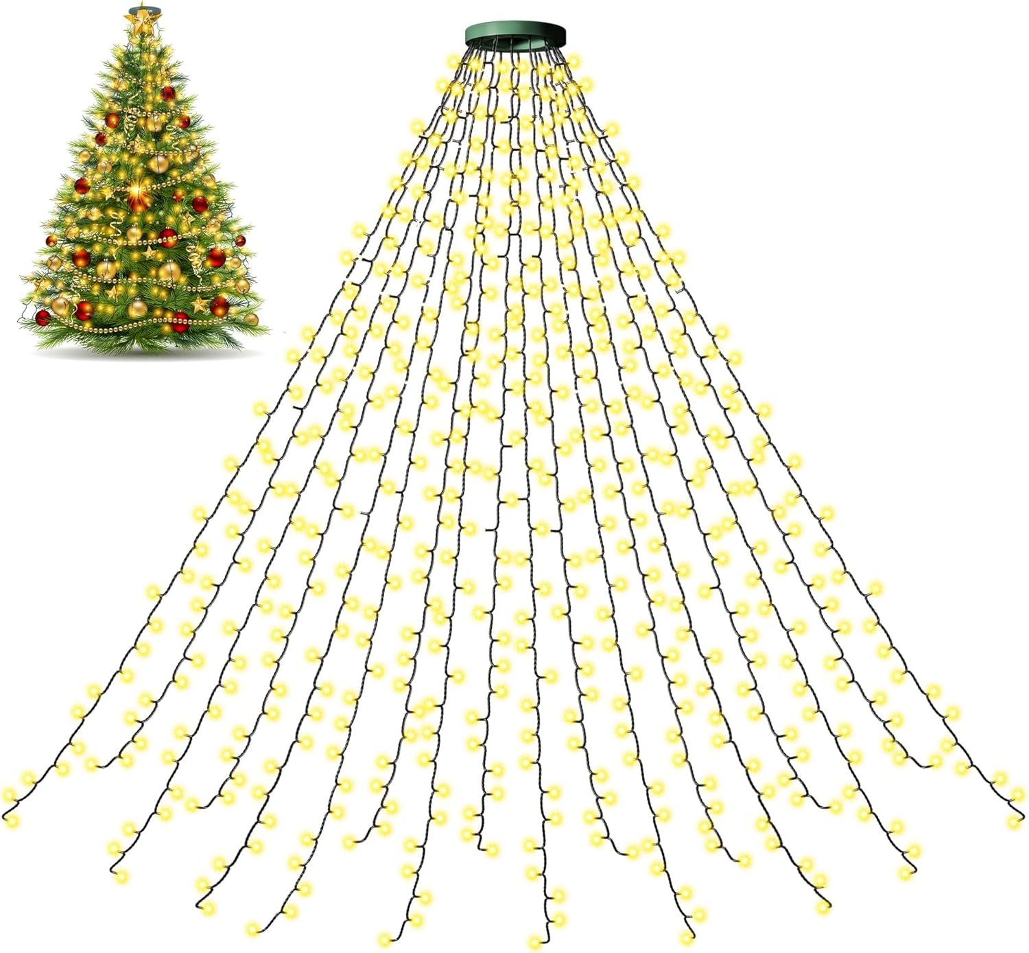 Christmas Tree Lights Indoor 400LED 6.6FT Christmas Lights Outdoor