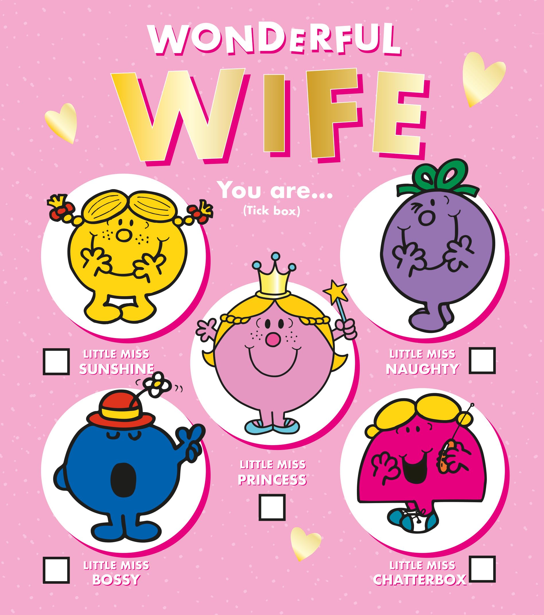 MR MEN AND LITTLE MISS WIFE BIRTHDAY CARD