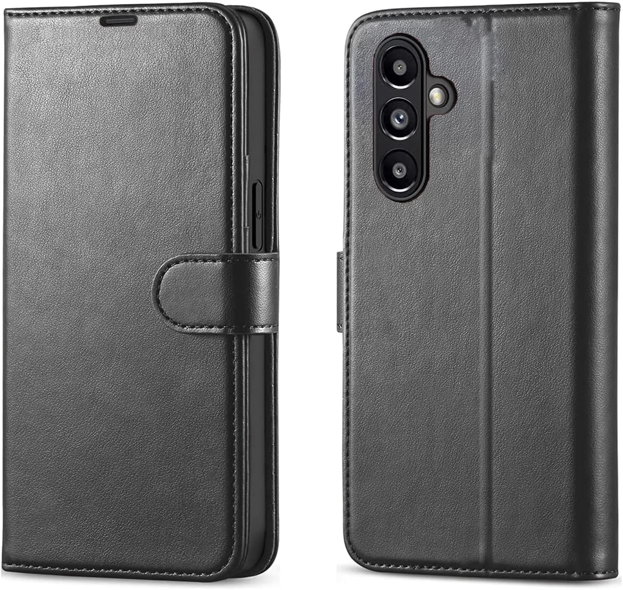 KP TECHNOLOGY Galaxy A15 Case, Samsung Galaxy A15 Leather Book Flip Wallet Cover with Card Slots for Samsung Galaxy A15 4G / A15 5G (BLACK)