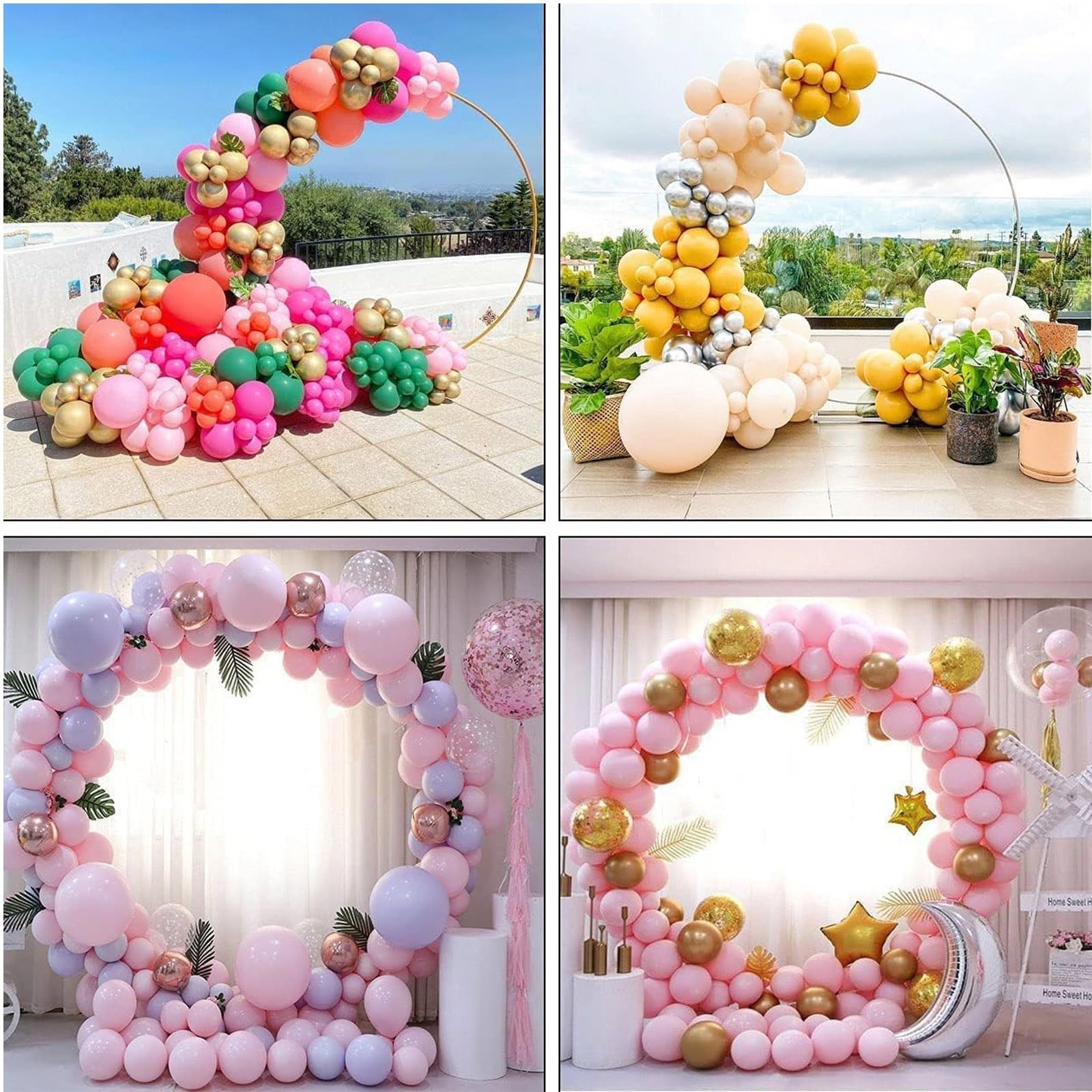 Stojak na łuk ślubny, stojak na łuk balonowy, łuki ślubne na ceremonię, przyjęcie urodzinowe, baby shower, rocznicę, altanka, dekoracja, łuk balonowy, stojak złoty/biały (złoty, 150 cm)