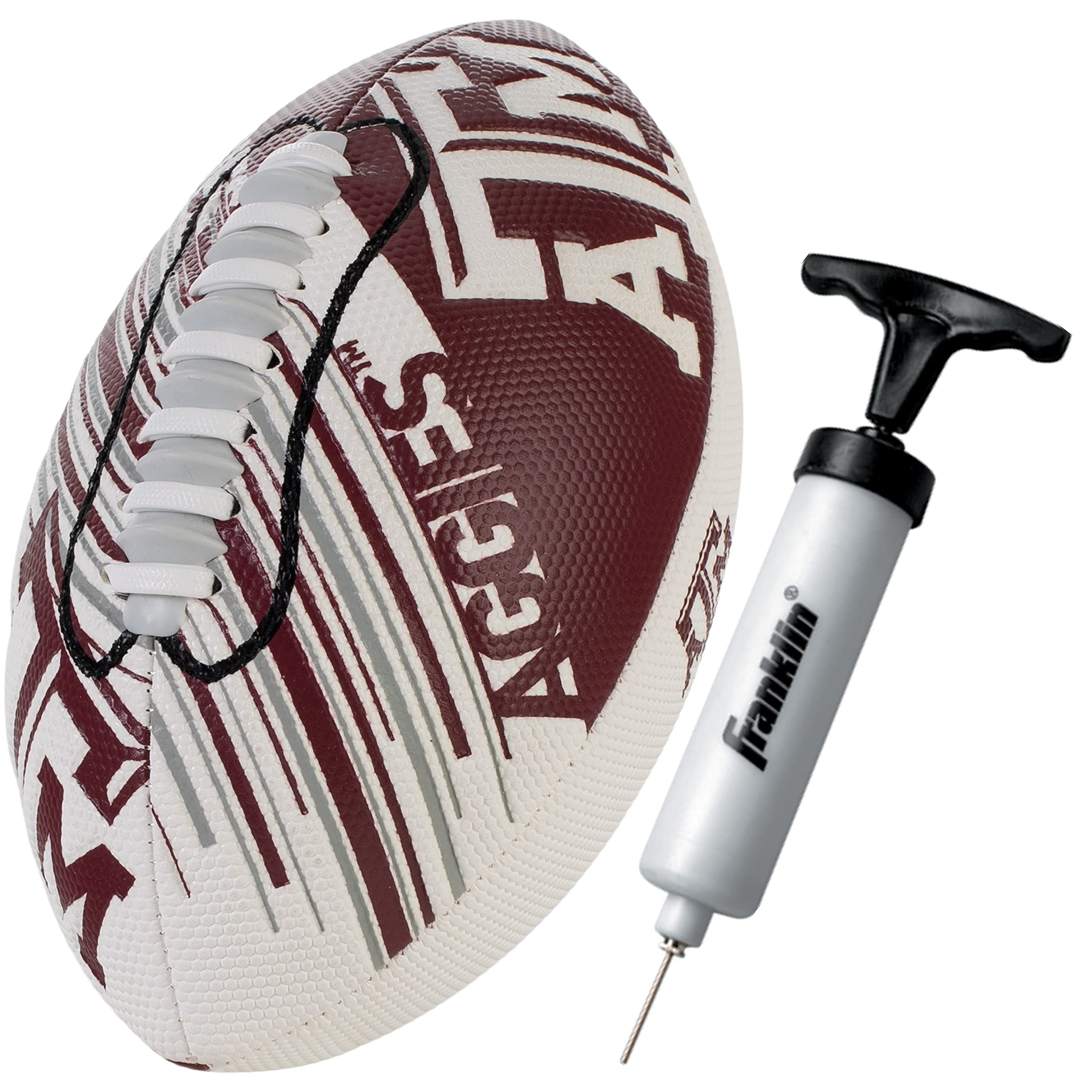 Franklin Sports Texas A&M Aggies Football - Youth Mini Football - Balón de fútbol de 8,5 Pulgadas - SPACELACE Easy Grip Texture niños