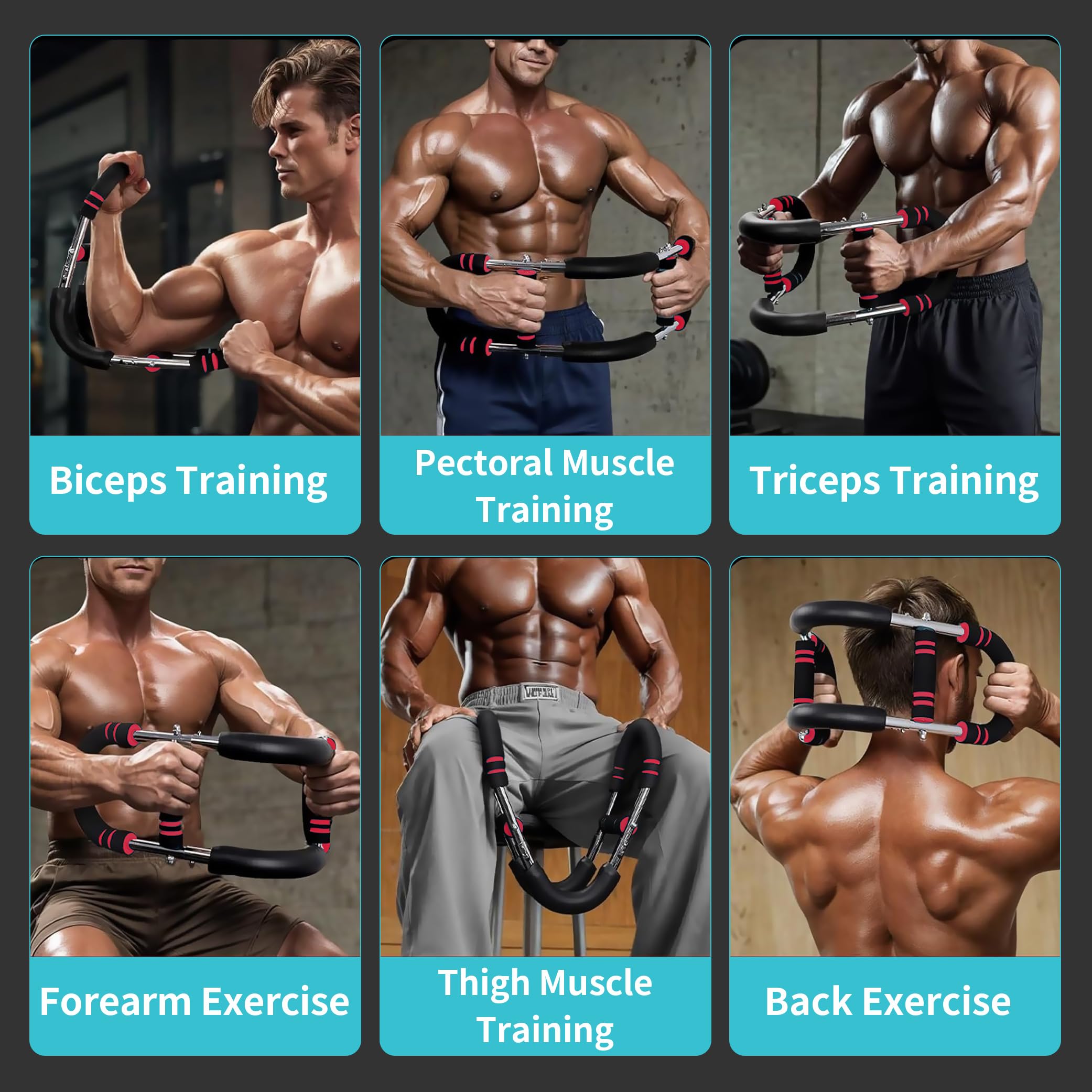 Armtrainer, Twister-Armtrainer, verstellbarer Brust-Expander, Trizeps-Workout-Ausrüstung, perfekte Körperform für Männer, drei Gänge zur Anpassung von 27,2–50 kg, geeignet für Anfänger und