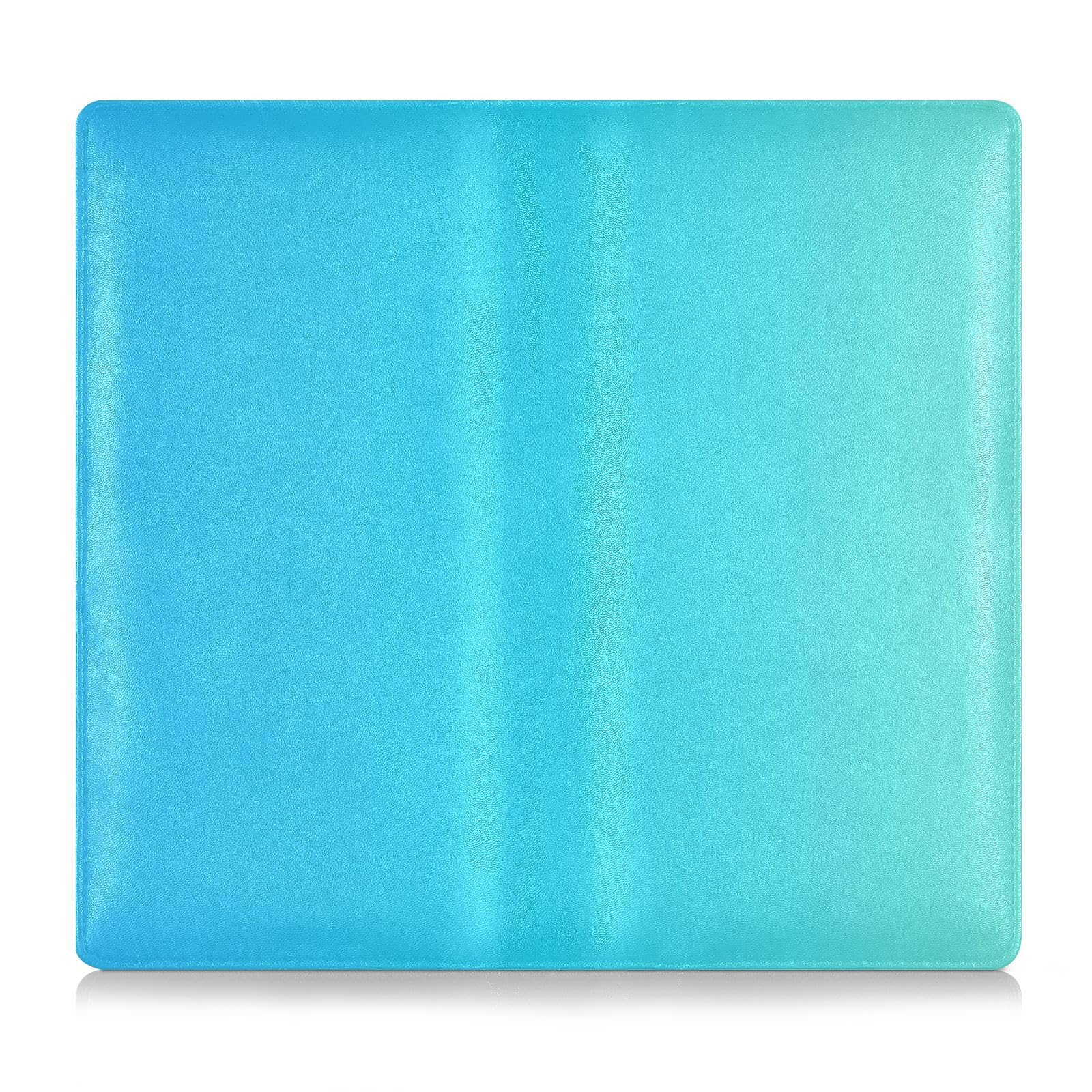 GuoChe Leather Registration and Insurance Card Holder Men Women Wallet Accessories Case for Cards, Essential Document Driver License Light Blue Gradient