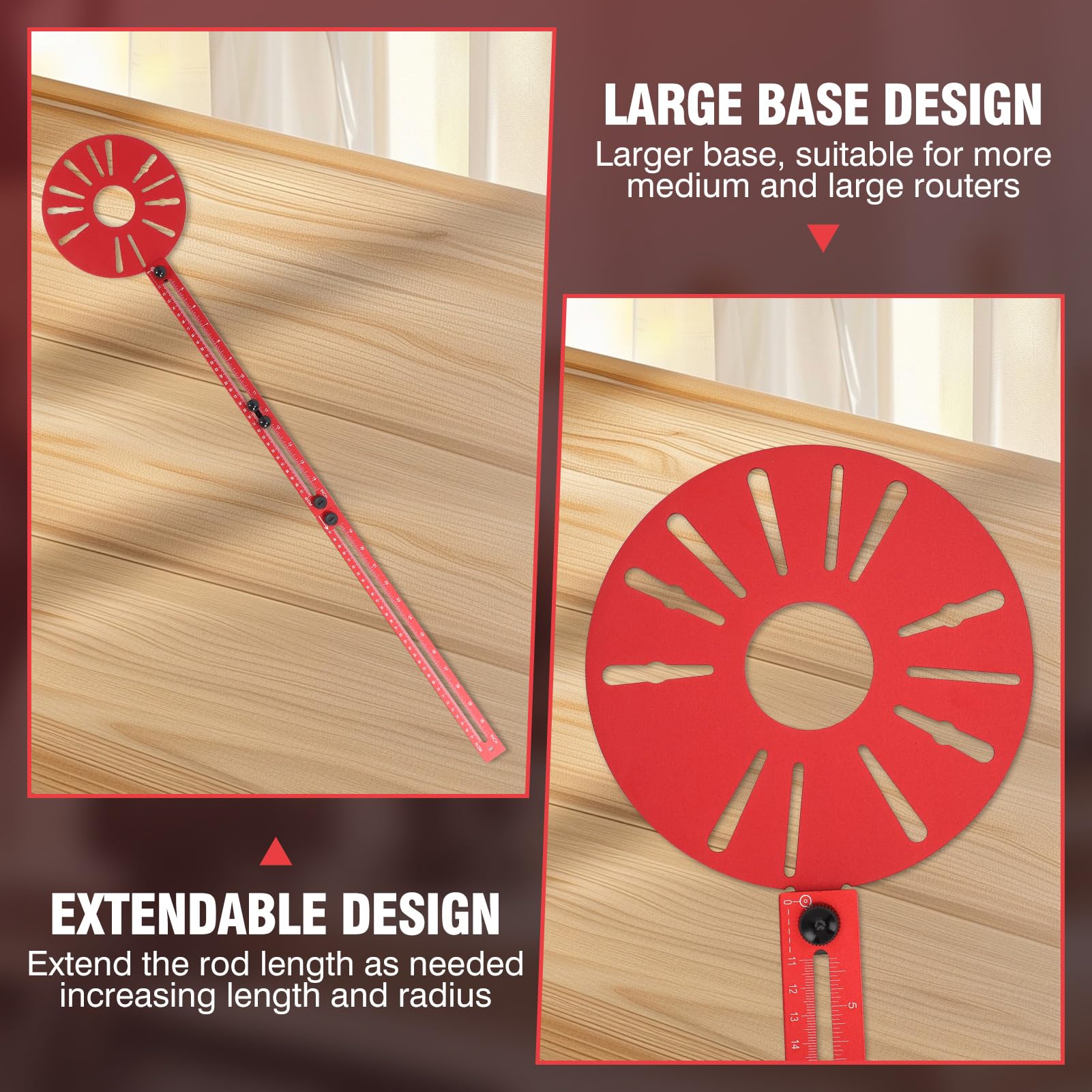 Fresa circular con carril, escala precisa - Diámetro de 50 a 152 cm - Montaje versátil - Compatible con perforadoras - Varilla