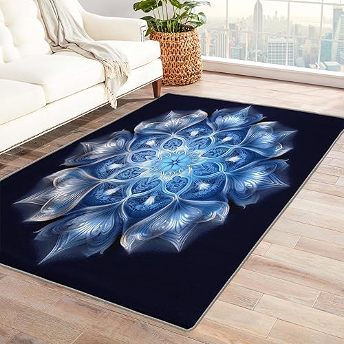 Miniatura 1 de Alfombra de mandala y decoración del hogar, alfombra de 4 x 6 pies, alfombras abstractas para sala de estar, dormitorio, alfombra de mandala,