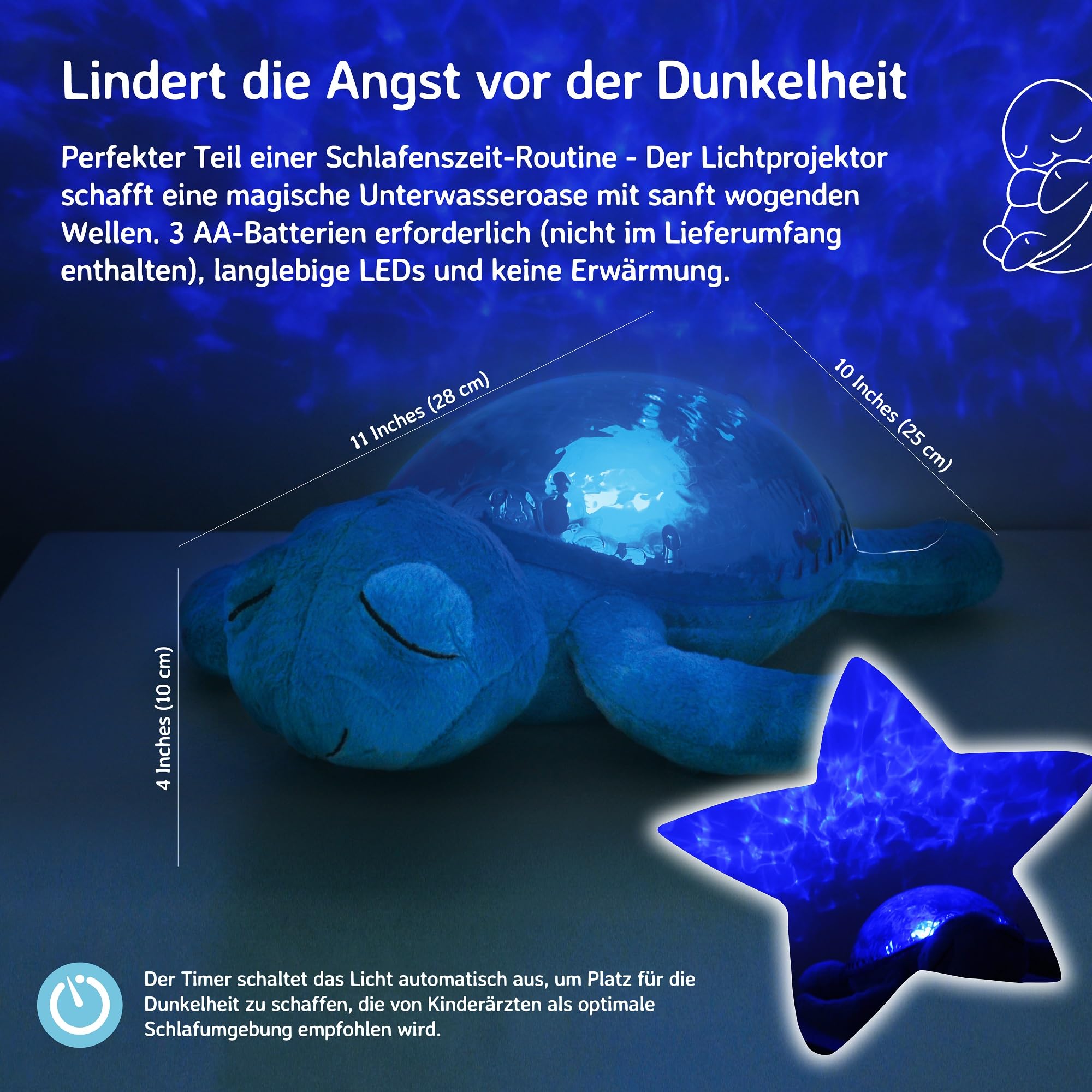 Cloud B 7423 PR Nachtlicht Tranquil Turtle blau
