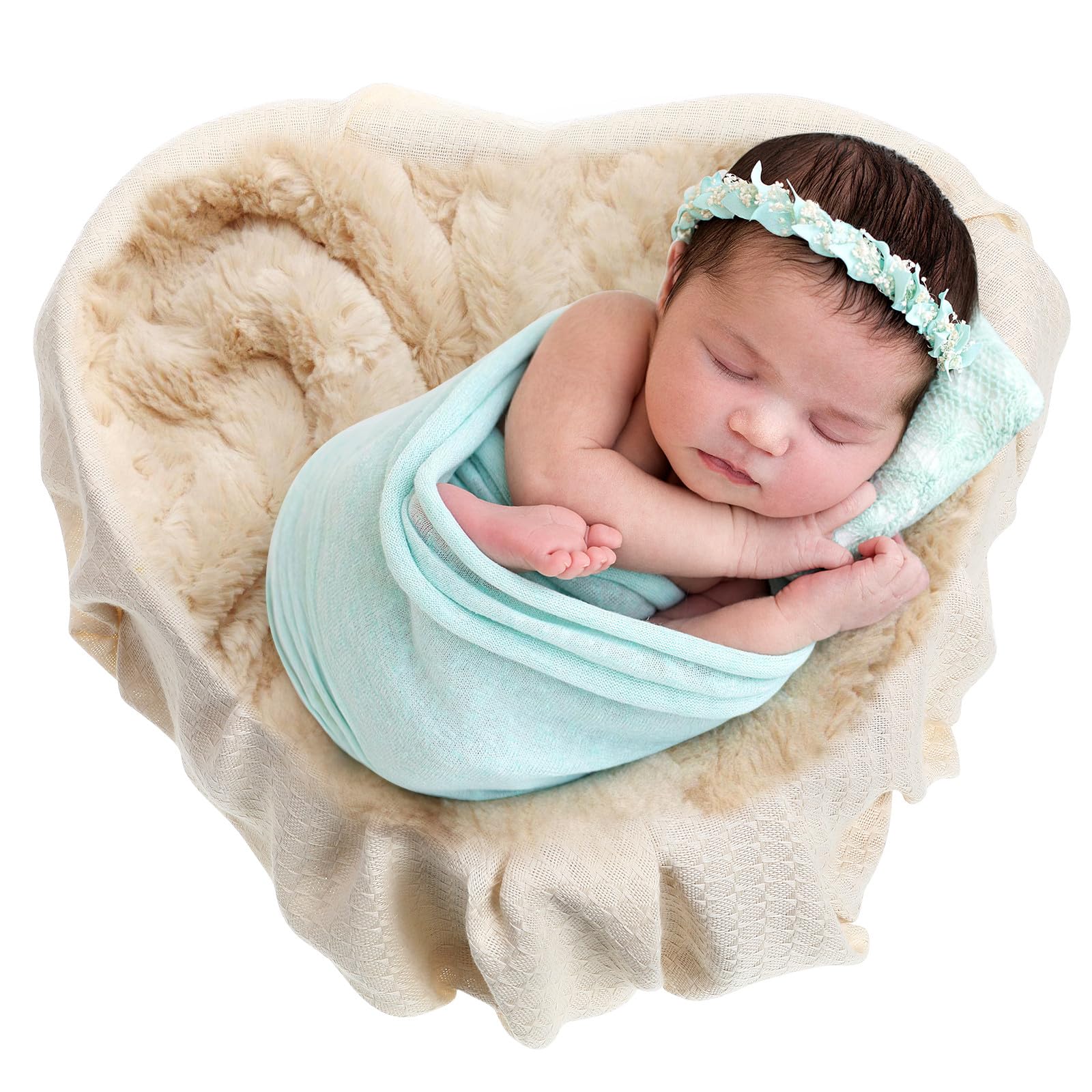 Mipcase Cestino in Legno a Forma di Cuore per Ragazzo Ragazza, Lettino Fotografico Leggero e Compatto per Posa Newborn, Accessorio per Studio Fotografico e Contenitore Portaoggetti