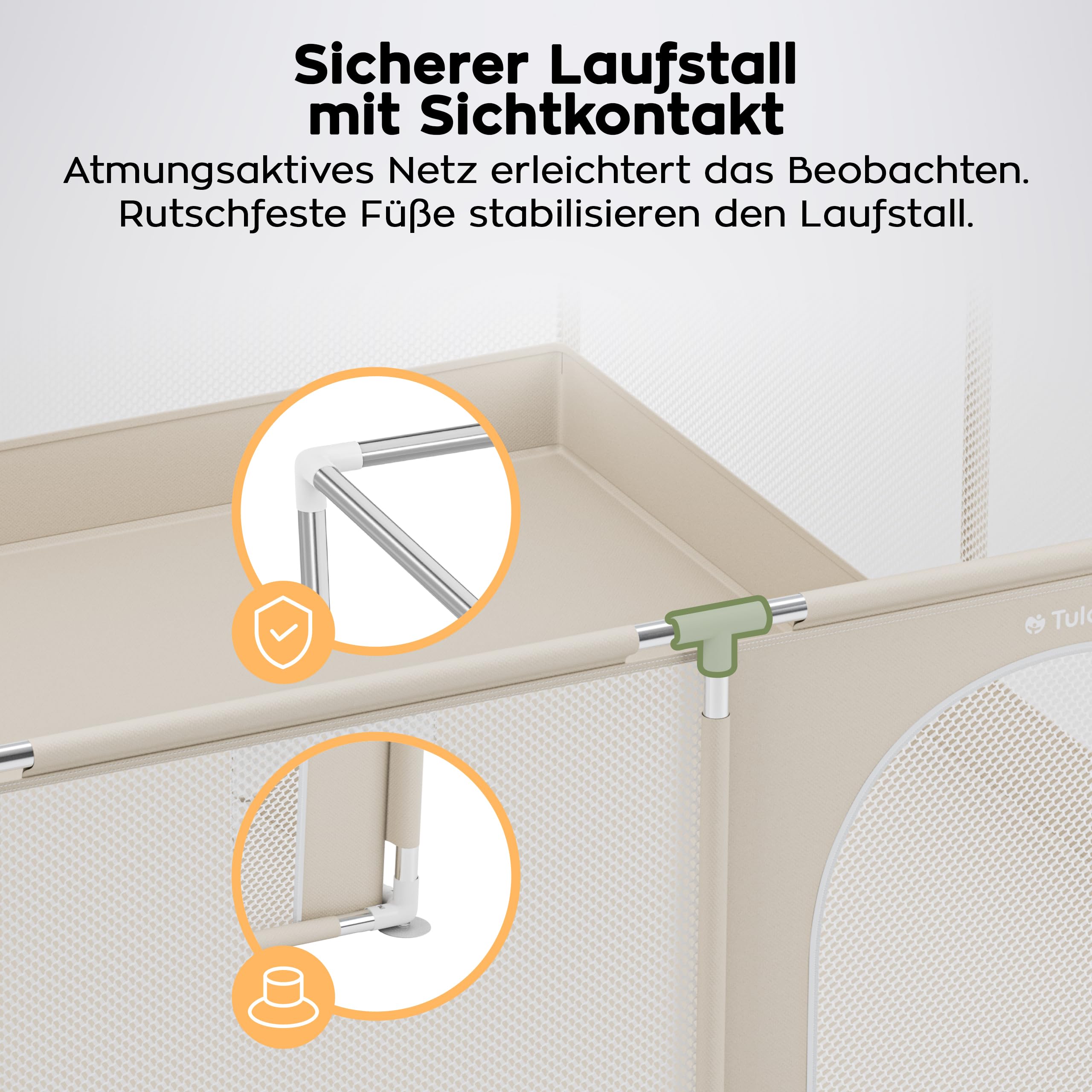 Tulano Cozy XXL Laufgitter & -Ställe für Babys - Faltbarer Baby Laufstall