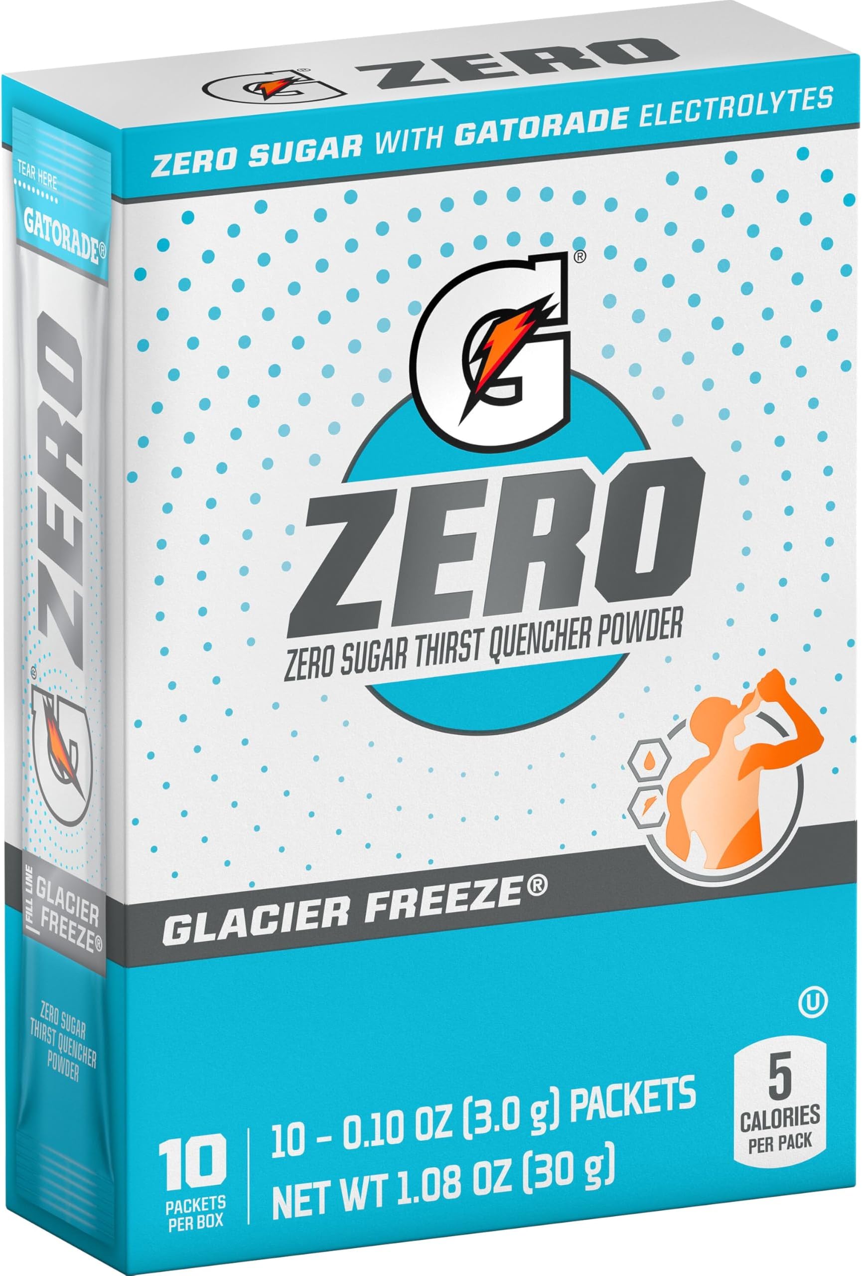 G Zero Powder, Glacier Freeze, 0.10oz Packets (120 Pack)