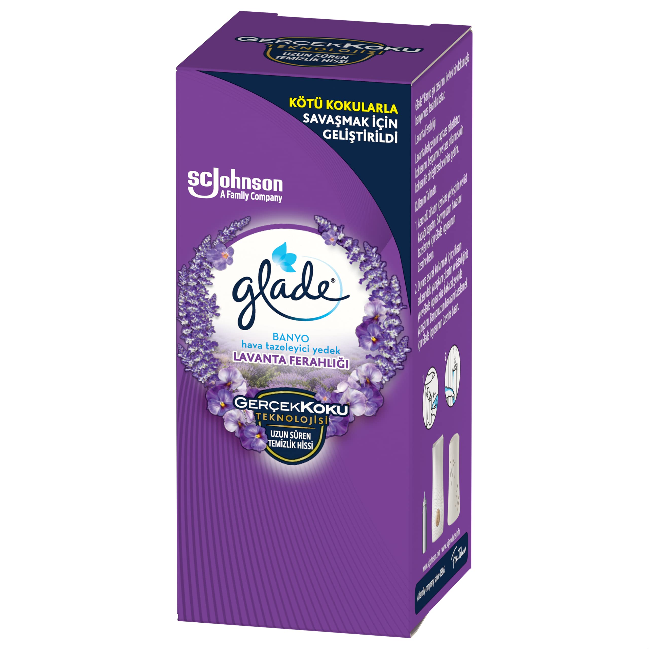 Glade Banyo Hava Tazeleyici Yedek Lavanta Ferahlığı, 10 ml, Beyaz