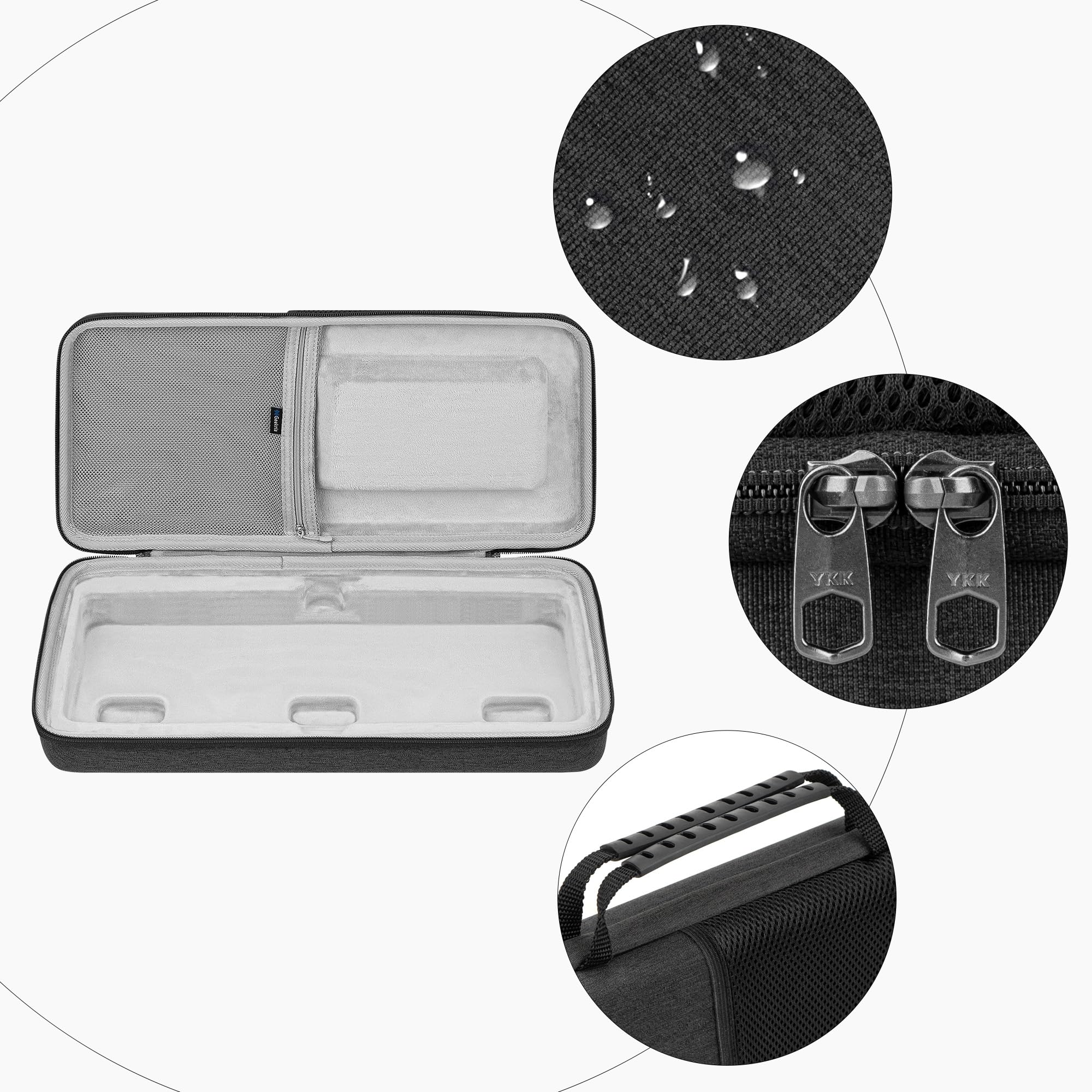 Geekria Étui de transport pour interface audio, compatible avec Blackmagic Design ATEM Mini (SWATEMMINICEXT) / ATEM Mini Extreme ISO (SWATEMMINICEXTISO), sac de voyage à coque rigide en EVA (gris