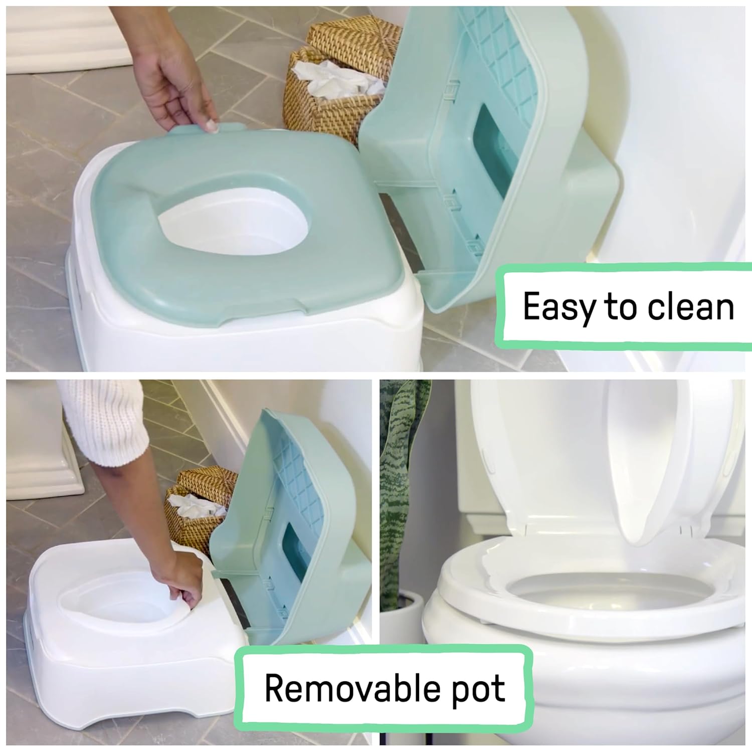 Detailed view of the Ingenuity Prepare to Potty showing the removable pot and easy cleaning features.