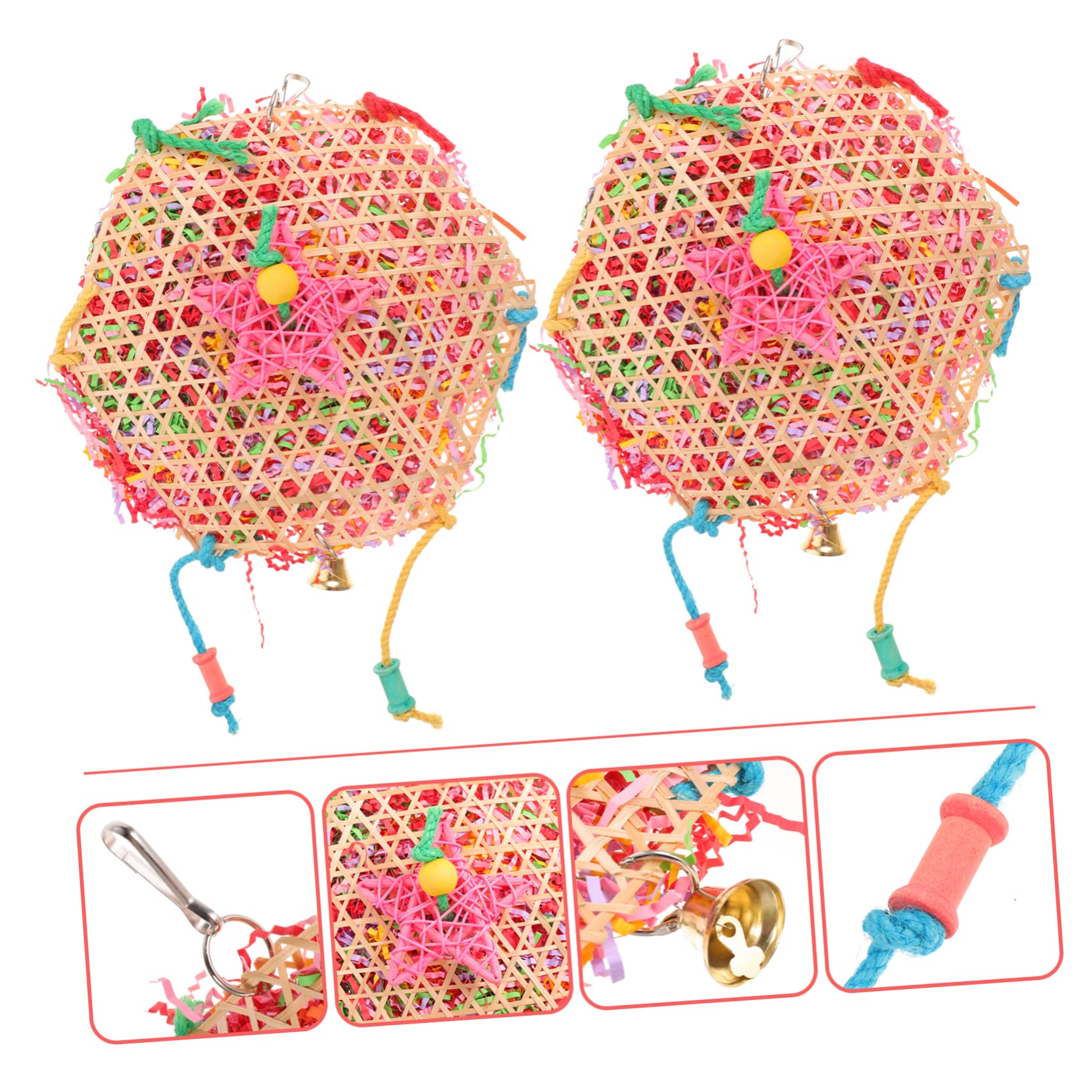 BESPORTBLE 6piezas Juguete Colgante para Perros y Aves Juguete Divertido y Resistentes para Masticar para Jaulas De Aves y Entretenimiento De Mascotas