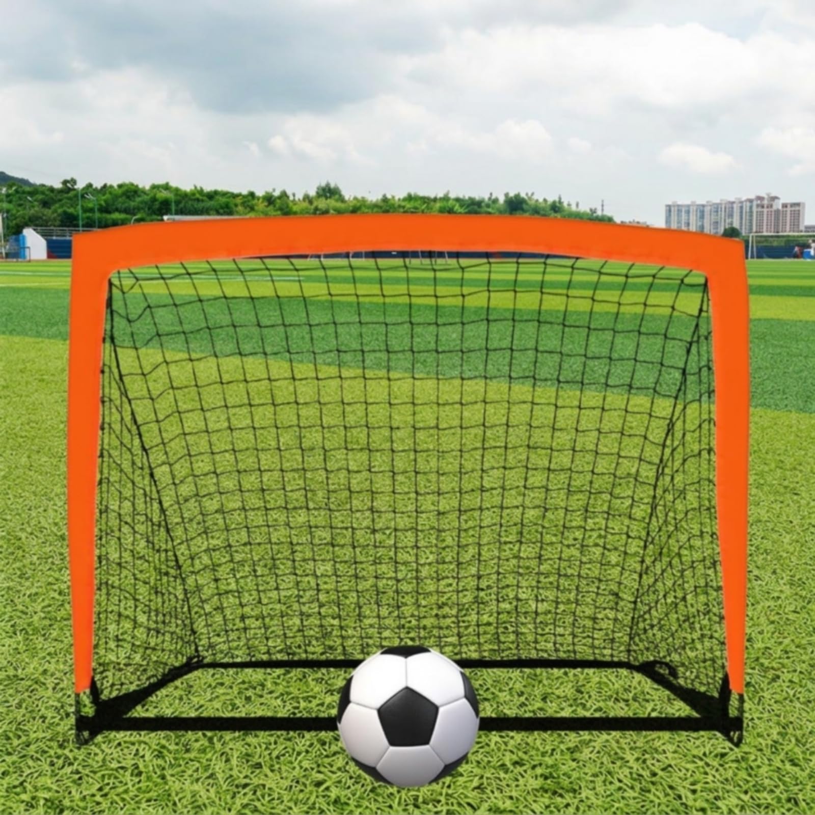 2 Piezas Portería Fútbol Plegable Ligera Portería Fútbol con Estacas Resistente para Niños, Principiantes, Jardín, Patio, Entrenamiento