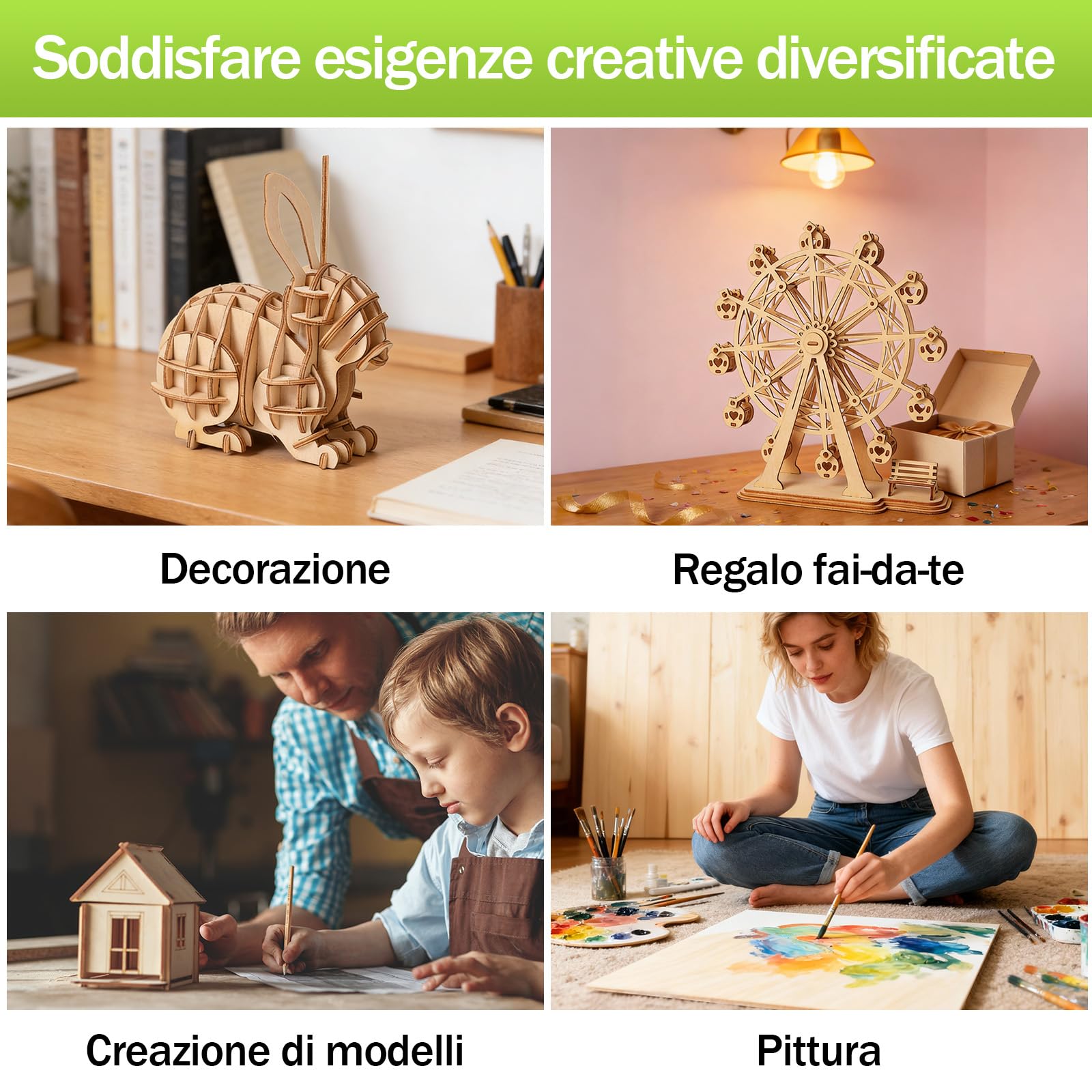 12 Pezzi Foglio Di Compensato Da 3 Mm, Formato A3, Adatto per Lavori Artistici E Artigianali, Lavorazione Del Legno Fai Da Te, Creazione Di Regali, Decorazioni E Pittura (420 X 300 mm X 3 mm)