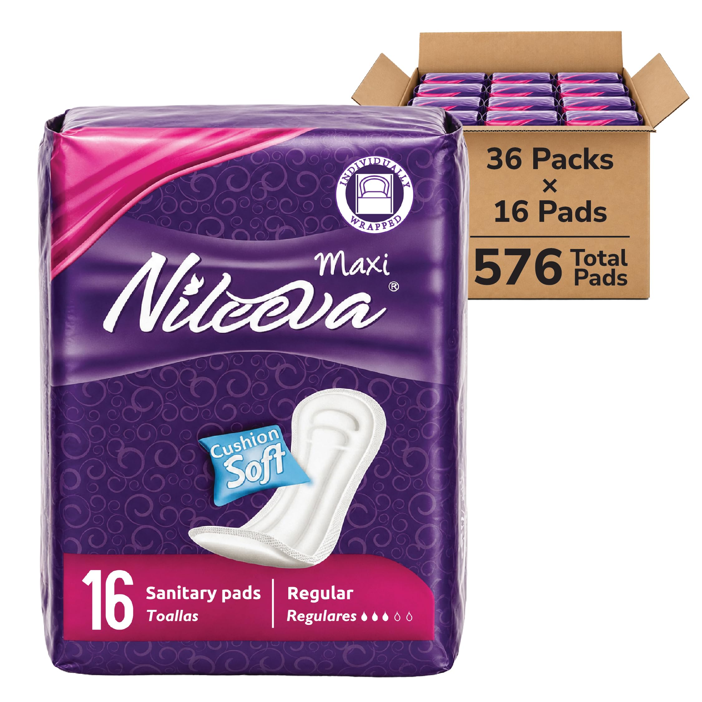 Amazon.com: Maxi Sanitary Napkins Value Bulk Pack (16 Pads/Pack X