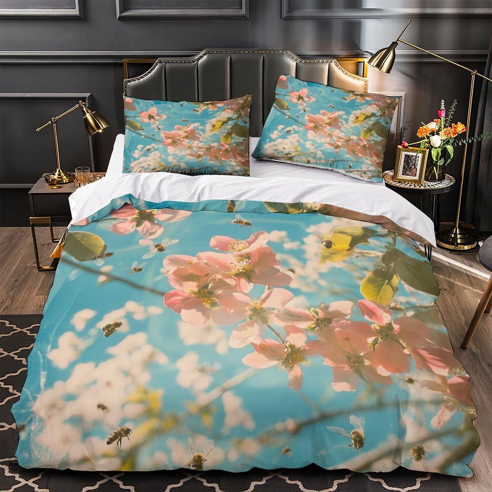 Housse de couette 3D hypoallergénique en microfibre résistante