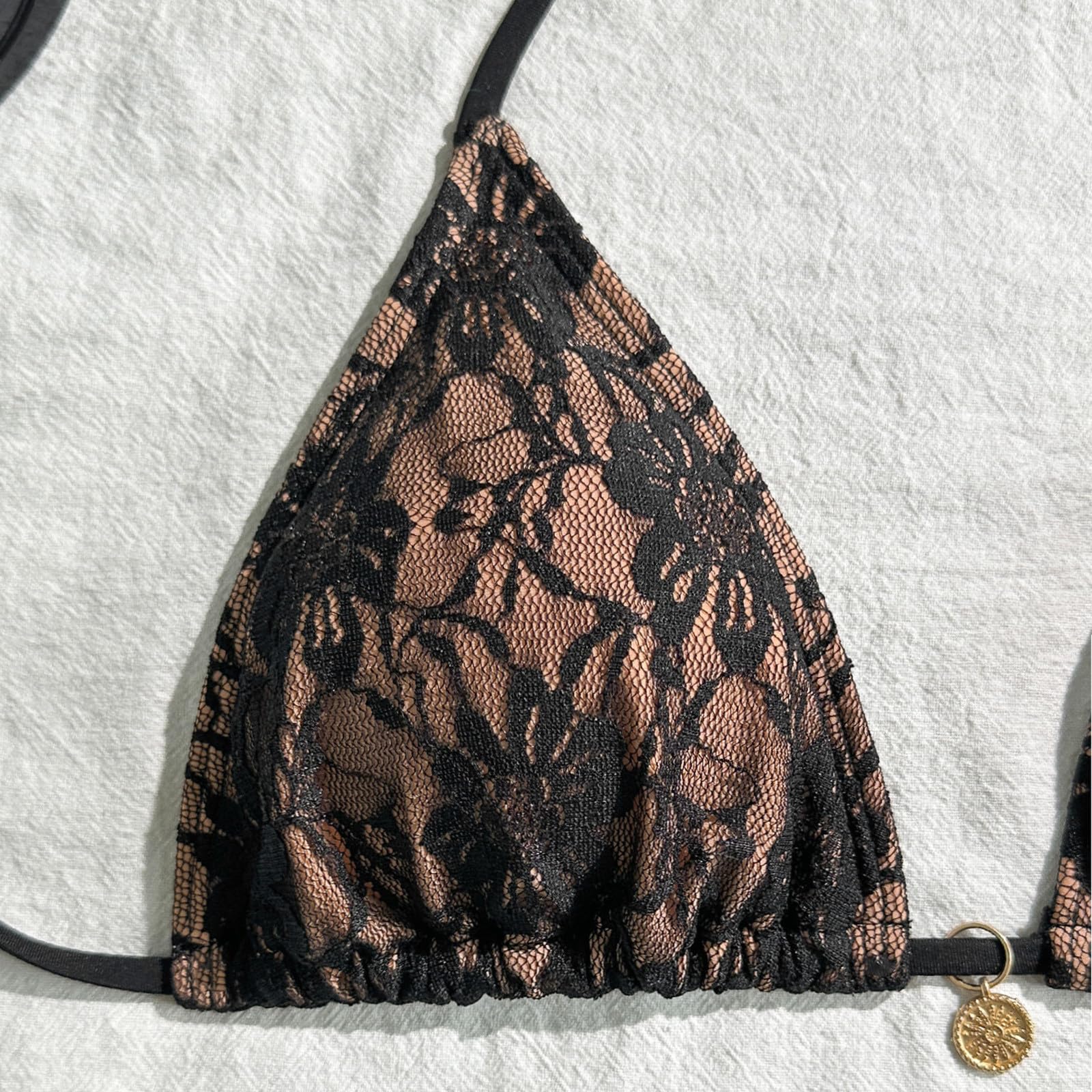 Generisch Conjunto de bikini para mujer, traje de baño, traje de baño de dos piezas, tankini con pantalones de corte alto, camiseta para la playa