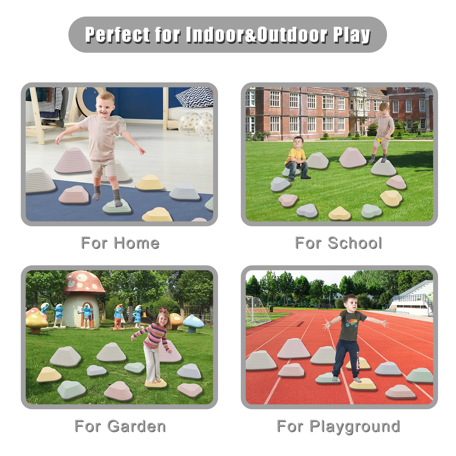 Balanciersteine ​​für Kinder,11 Stück Sensoriksteine ​​für Kleinkinder zur Förderung des Gleichgewichts und der Koordinationsfähigkeit,Stapelsteine ​​Balanciersteine,Indoor und Outdoor