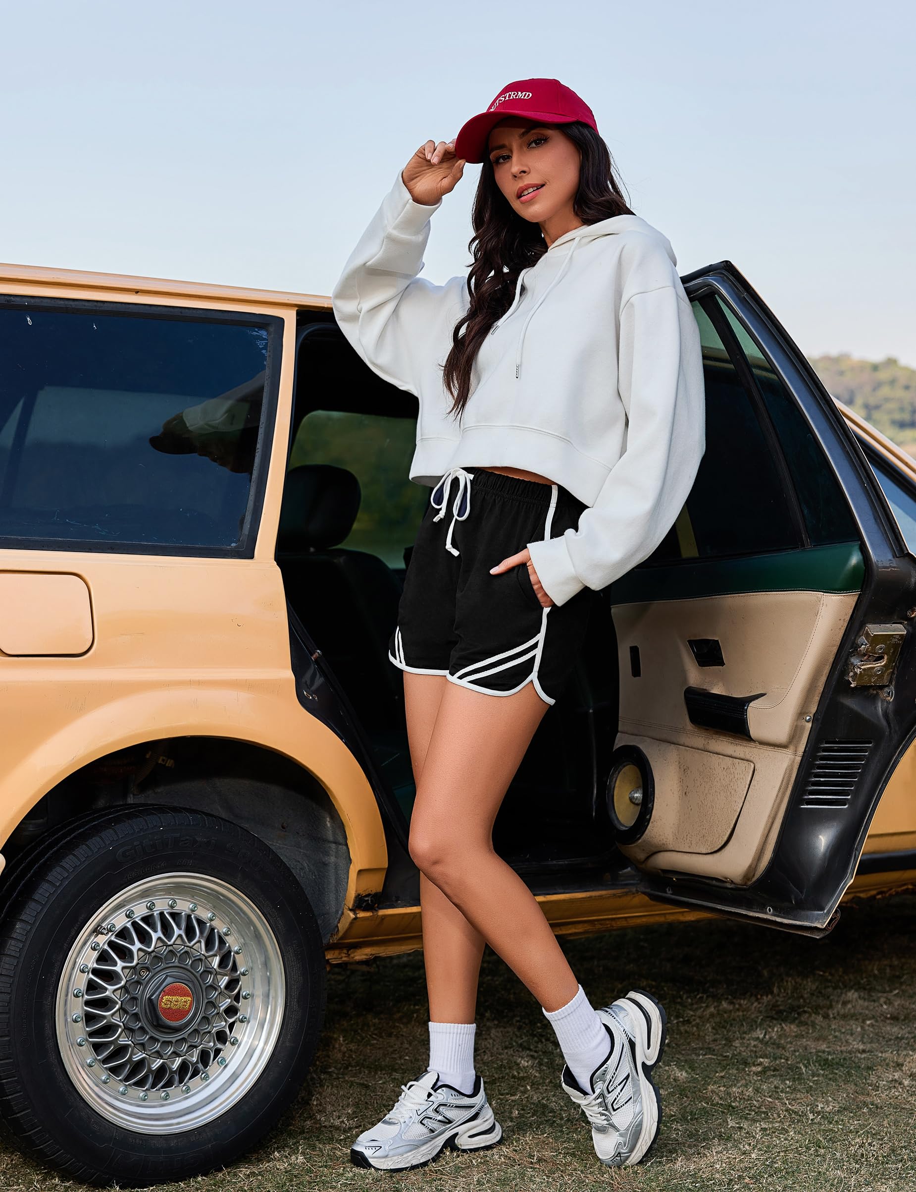 Litherday Shorts Mujer Verano Algodón Pantalones Cortos Deportivos con Cordón y Bolsillos Ropa Deportiva Mujer para Yoga Fitness Jogging Casa — view 4