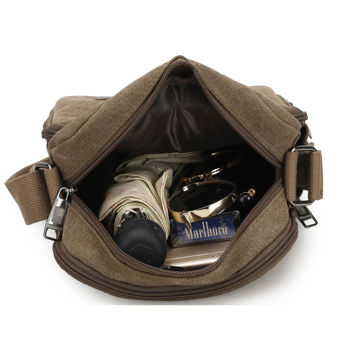 Sac bandoulière Homme Sac Besace Vintage Petit Porté épaule Sac en Toile Sacoche de Voyage pour école Université Cours Travail Sport Bourse Rétro Pochette Messager