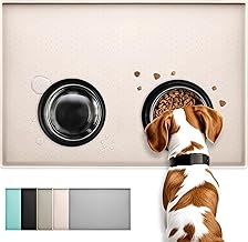 Conlun Tapis de Nourriture pour Chien et Chat de Silicone, Design antidérapant, Bord surélevé pour éviter Que l'eau ou la Nourriture ne se renverse, Passe au Lave-Vaisselle, Facile à Nettoyer