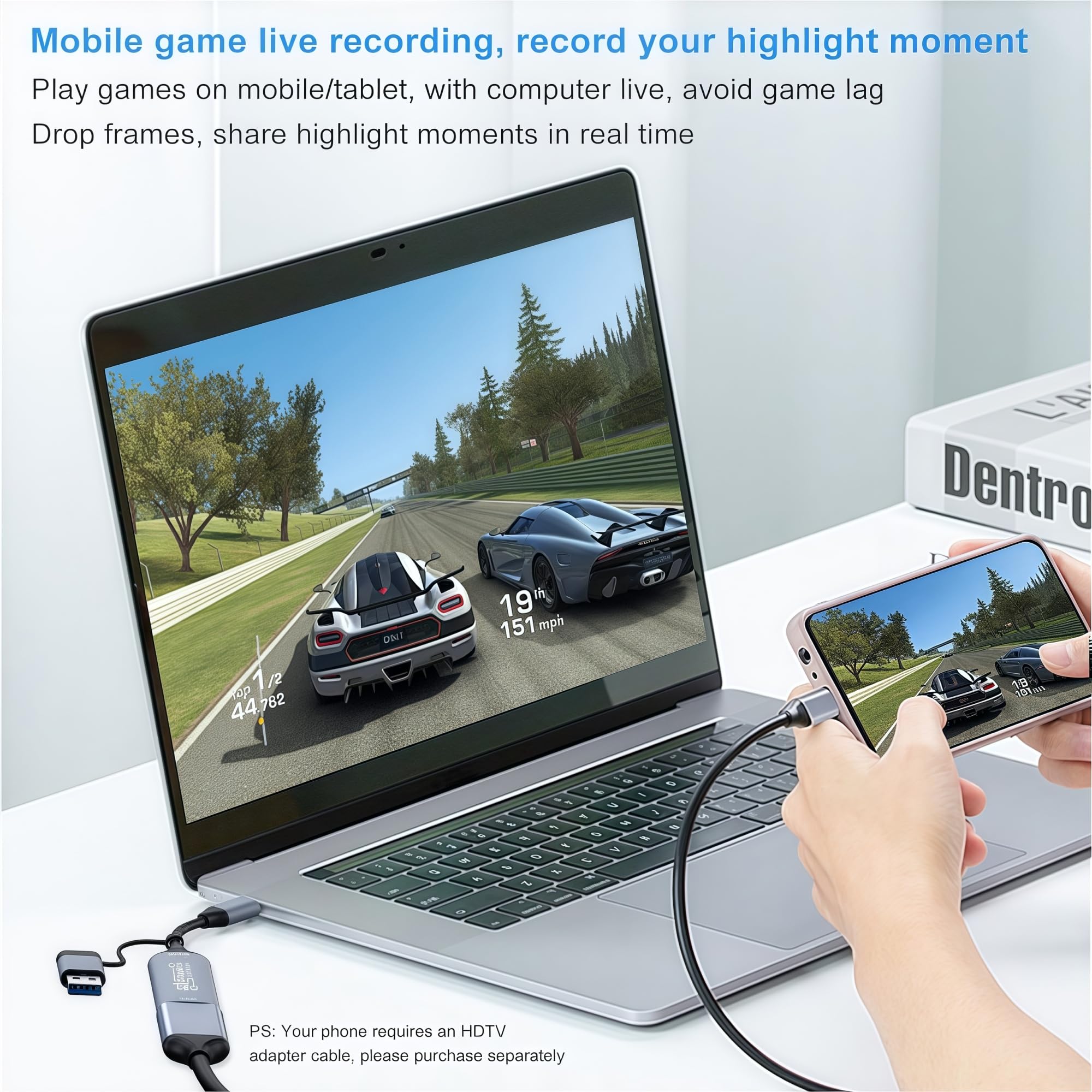 Tarjeta de captura de video, tarjeta de captura HDMI a USB/USB-C para transmisión, dispositivo de captura de video 1080P 60fps para grabación de juegos, compatible con Windows, Quest 3, Switch, OBS