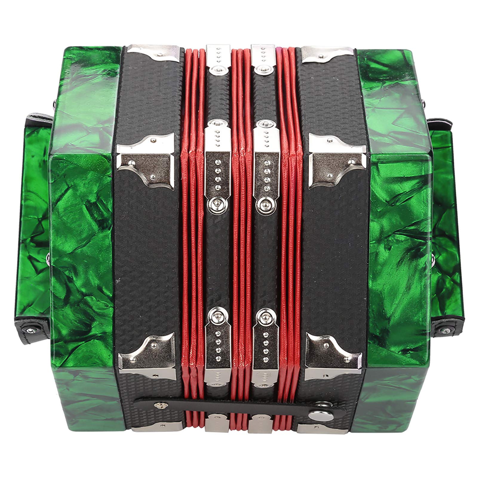 Accordéon, trois couleurs disponibles Facile à apprendre Solide et robuste Réglage de l'accordéon à 20 boutons Léger pour les performances scéniques pour les cours de formation musicale(Vert)