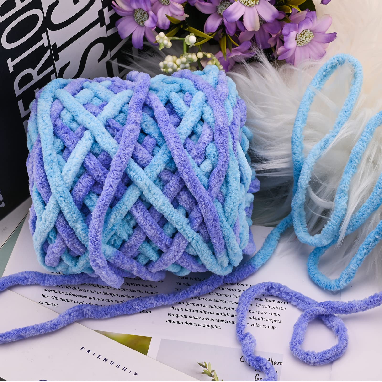 4 Pack 100g Pelote De Laine Fil à Tricoter Acrylique Crochet