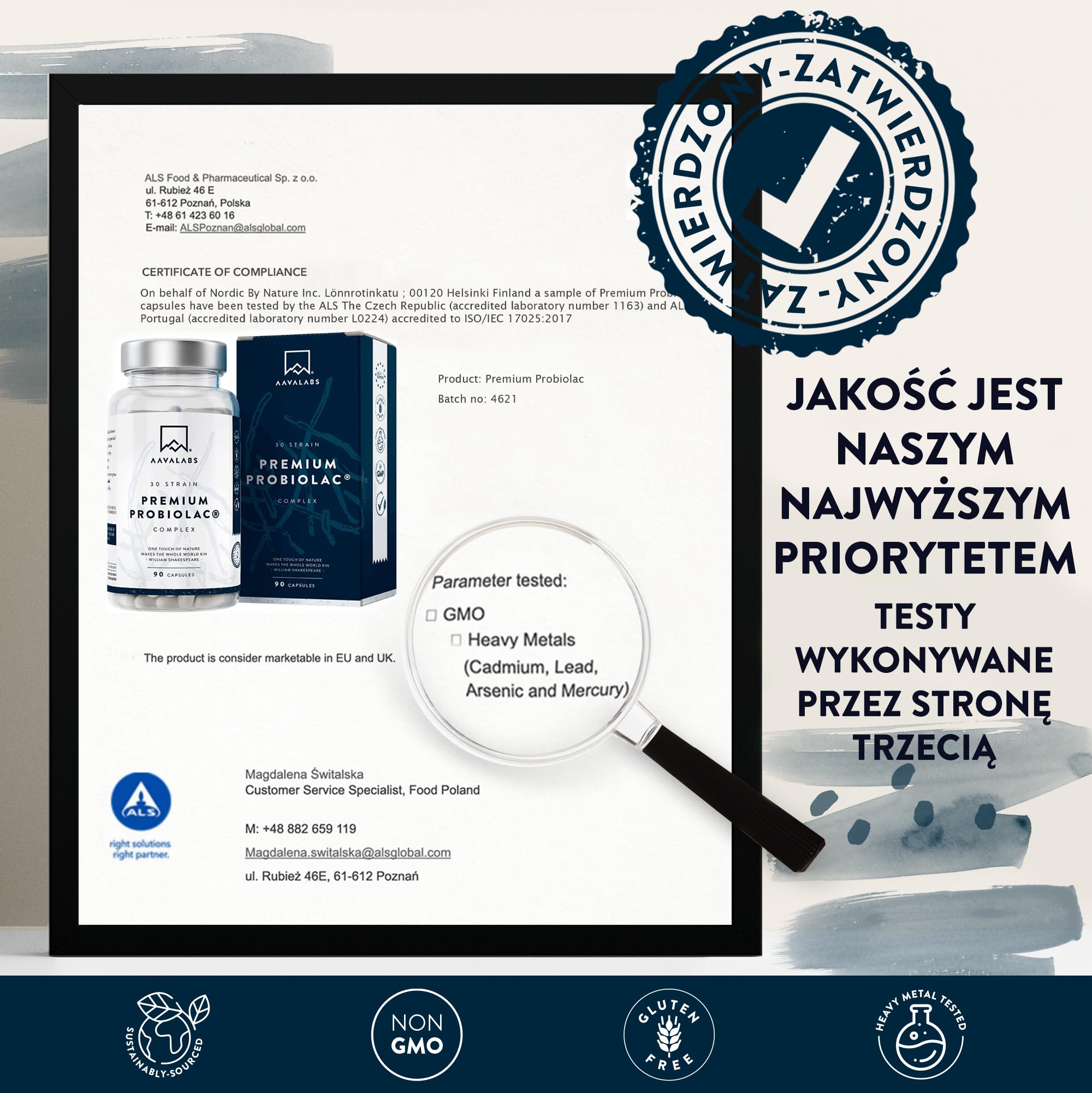 Biokompleks 120 miliardów CFU i 30 Szczepów Dobrych Bakterii (Lactobacillus Acidophilus i Bifidobacterium) w Jednej Porcji - 90 Kapsułek - Produkt Testowany Przez Firmę Zewnętrzną | Probiotyki z Lactobacillus Gasseri, Lactobacillus Reuteri, Lactobacillus