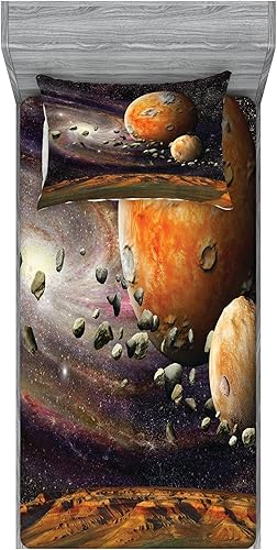 Ambesonne Juego de sábanas y fundas de almohada multicolor