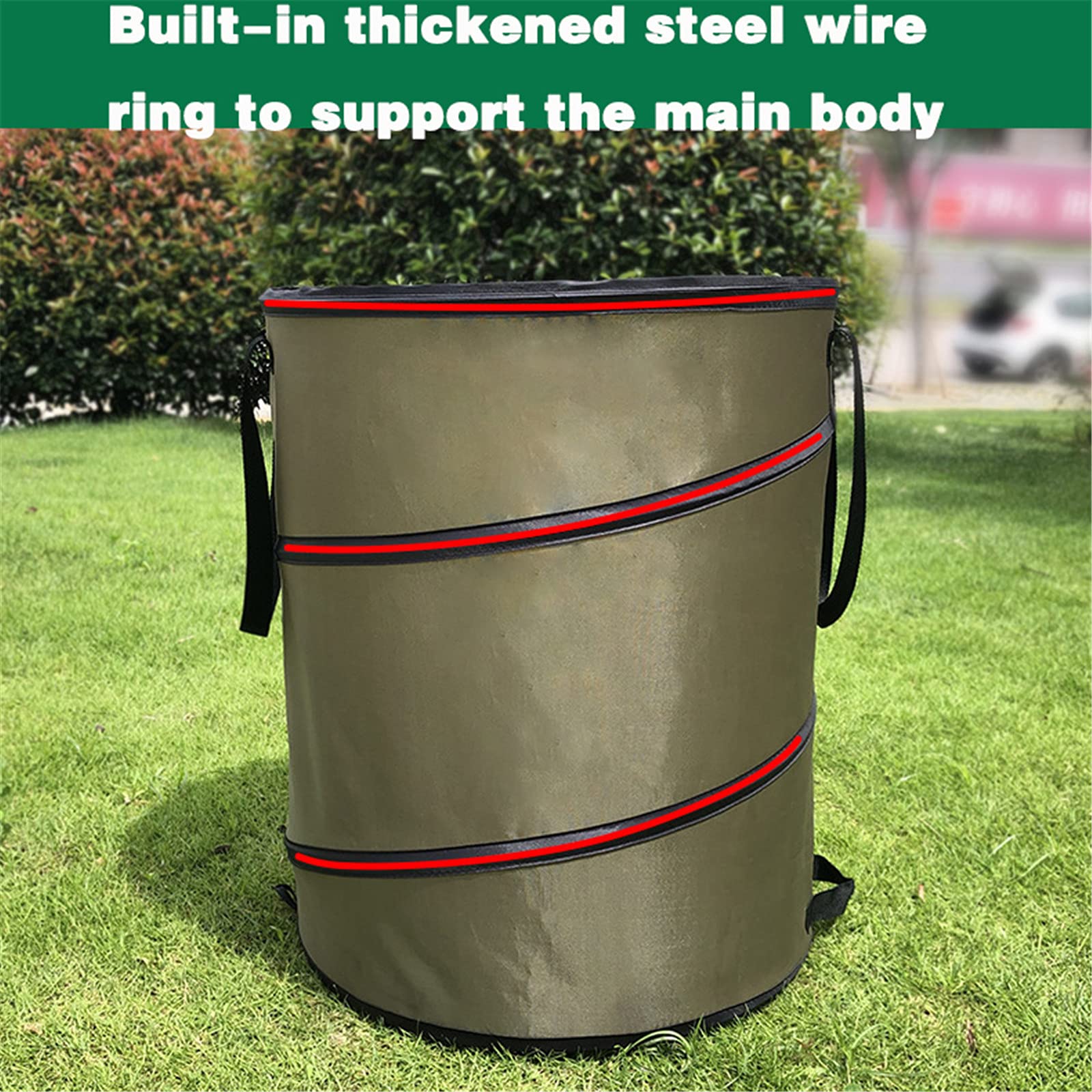 Sacchi da Giardinaggio,Sacco per Rifiuti da Giardino Idrorepellente Antistrappo Riutilizzabile Pieghevole Borsa da Giardino con Maniglie per Foglie da Giardino (91L,3 Pezzi)