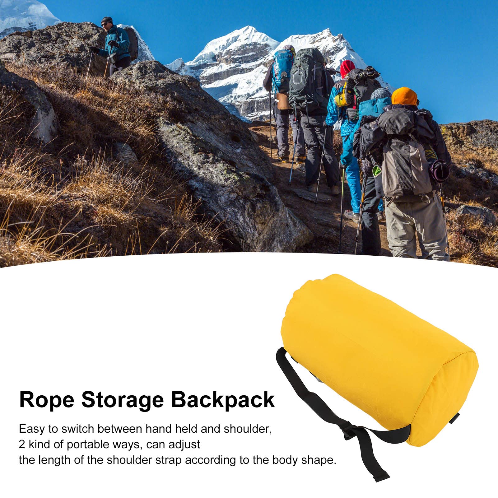Seiltasche, Baumpflegerseil-Aufbewahrungstasche, Kletterseiltasche, Eimer-Rucksack, Seilaufbewahrungstasche mit Schnallen, großer Rucksack, Kletterausrüstung für Felskletterseil (D Type 35L)