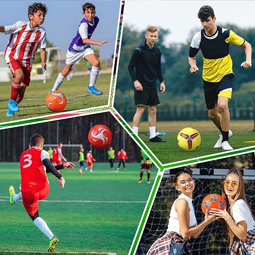 Miniatura 7 de 12 pelotas de fútbol a granel con 2 bombas, tamaño oficial, pelota de fútbol desinflada para interior y exterior, juego deportivo, entrenamiento
