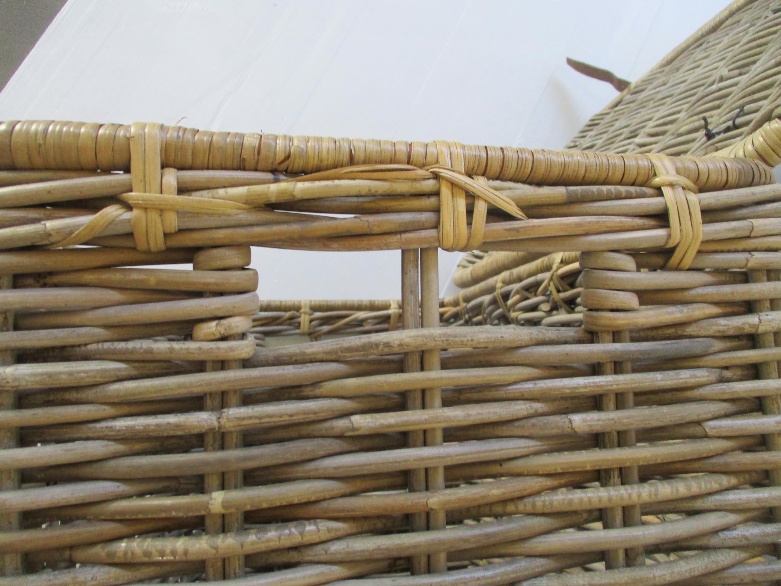 cesto vimini porta legna cm cm 65x43x53 H baule portalegna porta biancheria intreccio in giunco robusto