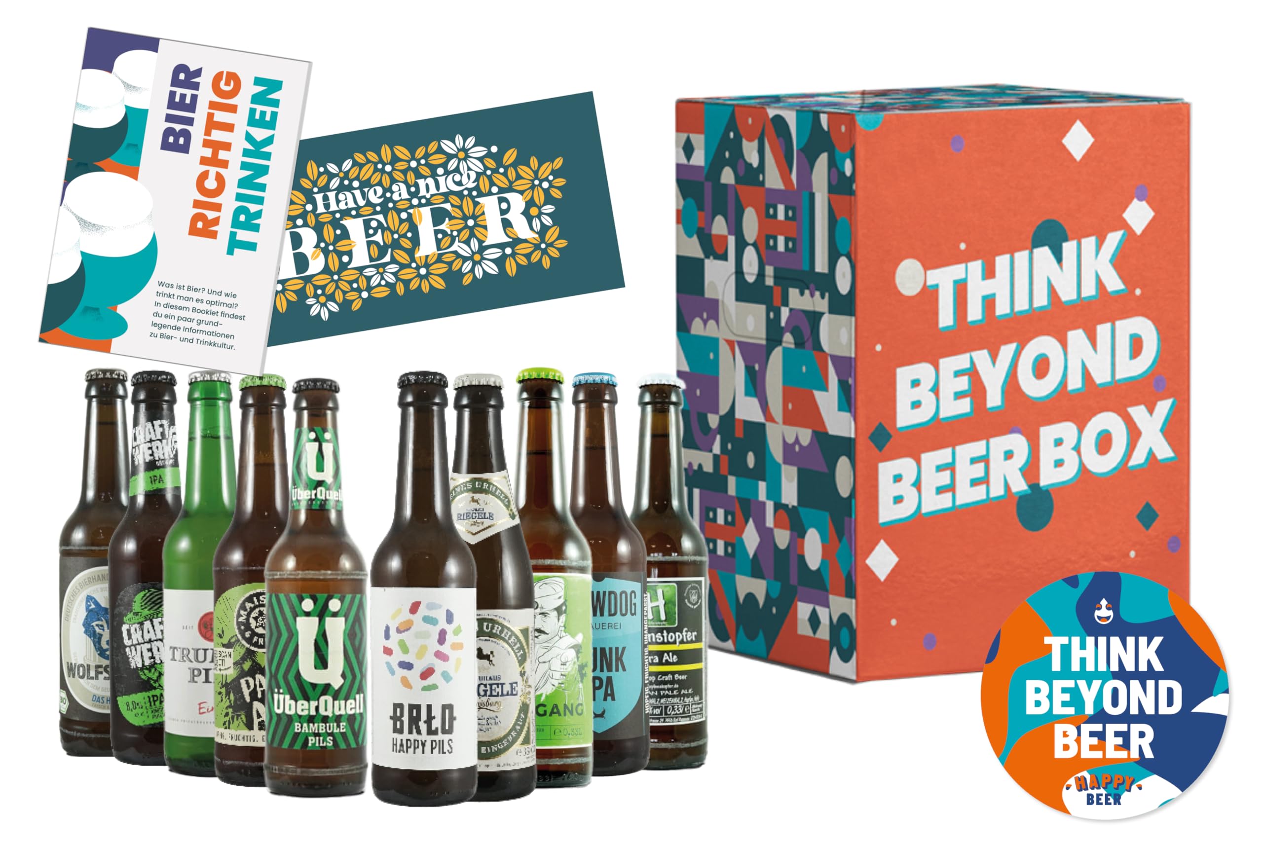 Deine Box voller Biere - Bierset mit 10 x 330ml national und international prämierten Craft Beer - Das perfekte Bier Geschenk für Männer und Frauen im liebevoll gestalteten Karton, Vatertagsgeschenk
