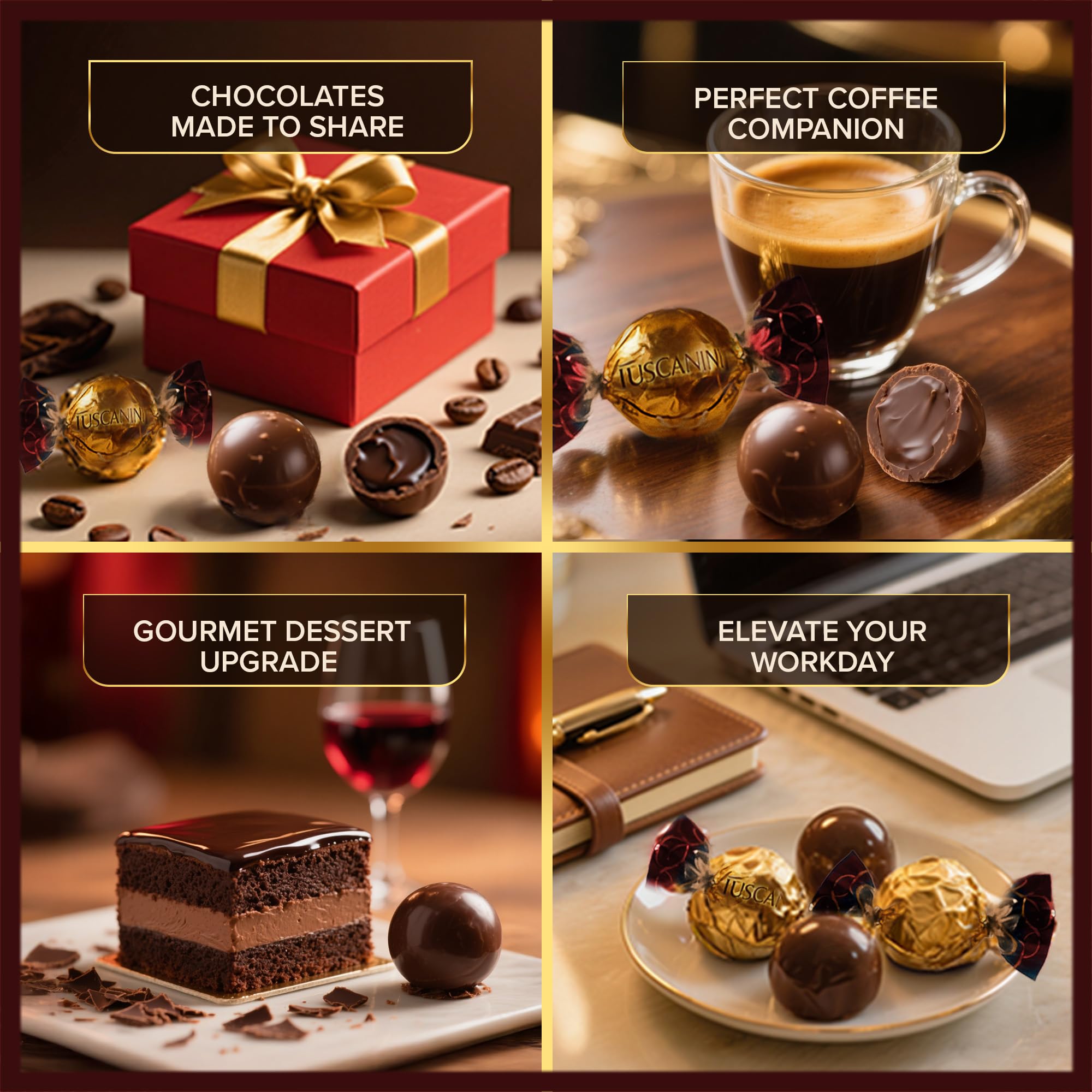 Tuscanini Fine Italian Dark Chocolate Truffles, Roma, 5.4oz (2 Pack) | Gourmet Italian | Dairy Free | Premium Gift | Perfect for Holidays & Celebrations