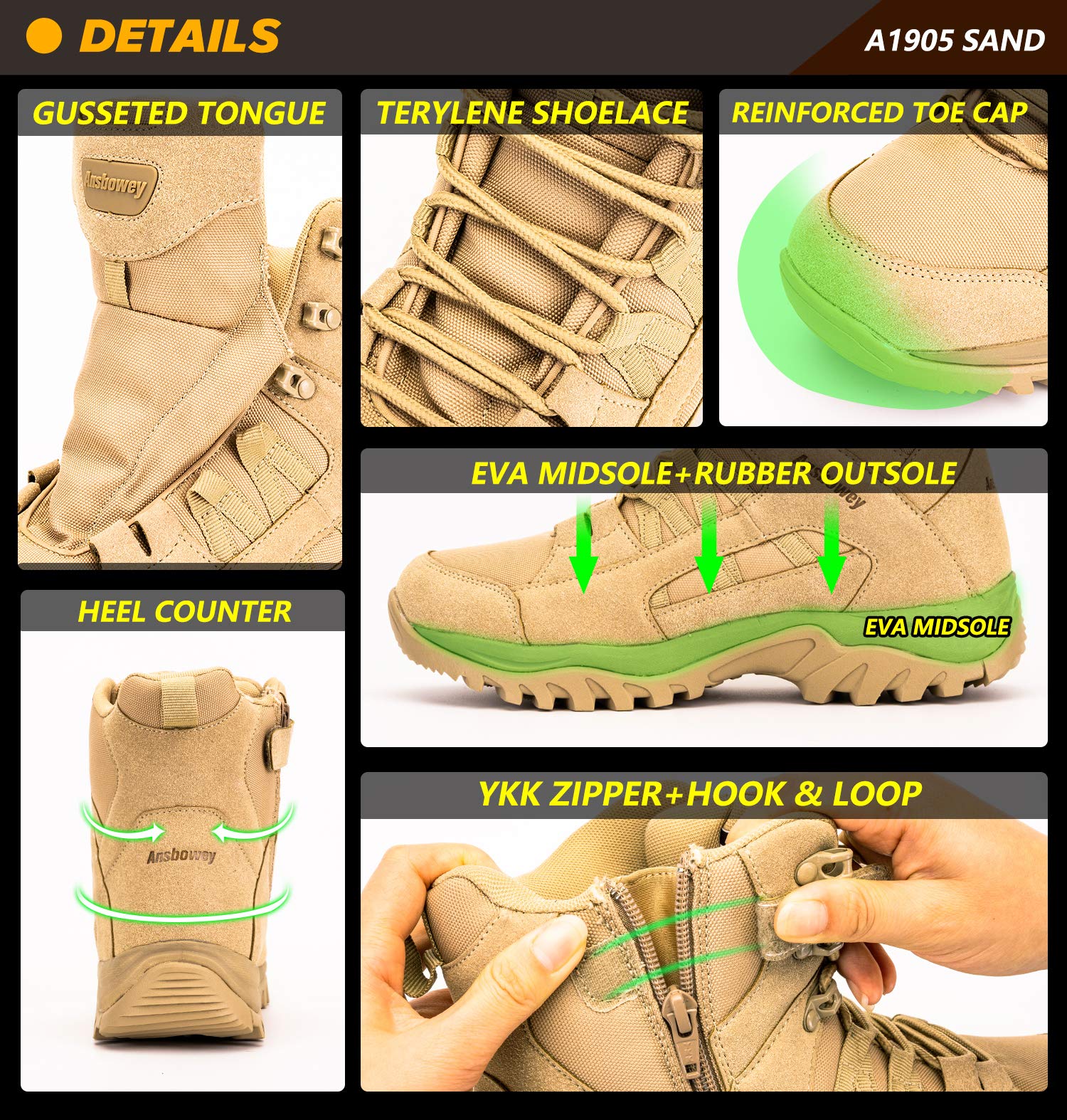 Hiking Boots Mens Womens Trekking Shoes Outdoor Army Combat Tactical