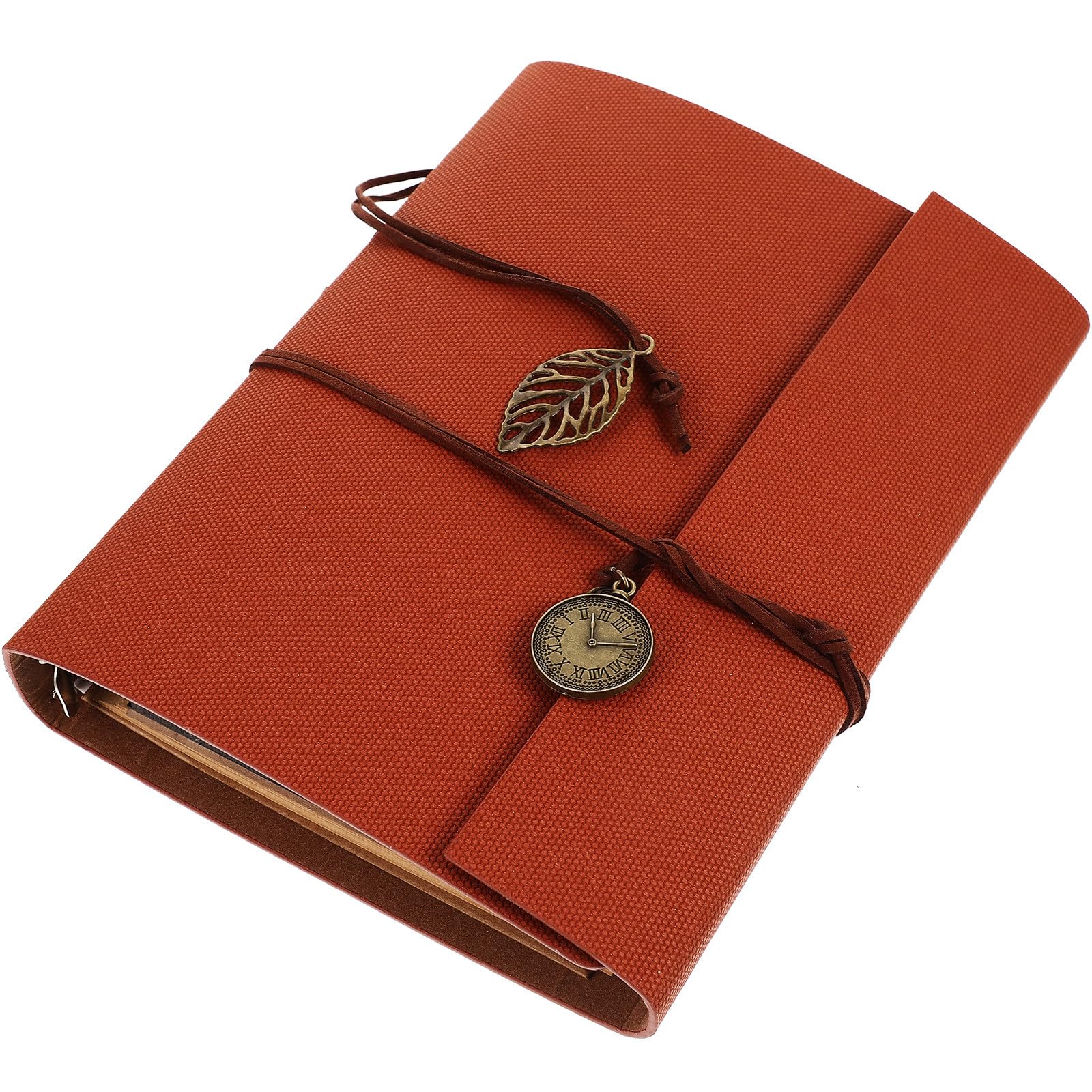 FOMIYES Fotoalbum Braunes Scrapbook Vintage zum Selbstgestalten Einfaches und Zartes Design mit Selbstgemacht Gestaltbarem Pu Einband und Seiten und Weihnachten für Hochzeit