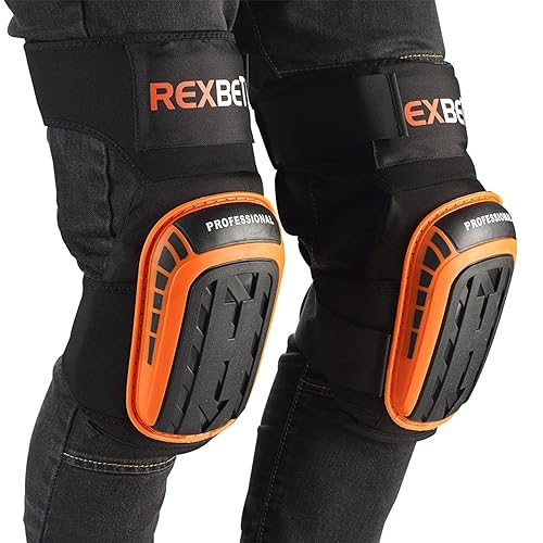 Miniatura 7 de REXBETI - Rodilleras para trabajo rodilleras de gel de construcción resistentes cómodas y antideslizantes para limpiar el suelo y el jardín correas