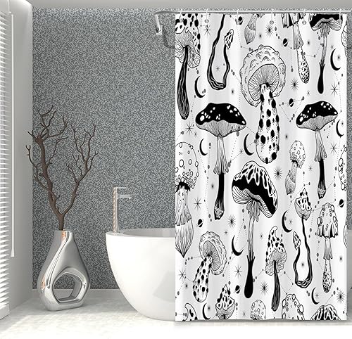 Miniatura 236 de Cortina de ducha de baño con temática de dinosaurio, cortina de ducha de hojas tropicales de dinosaurio verde con ganchos, cortina de ducha de tela