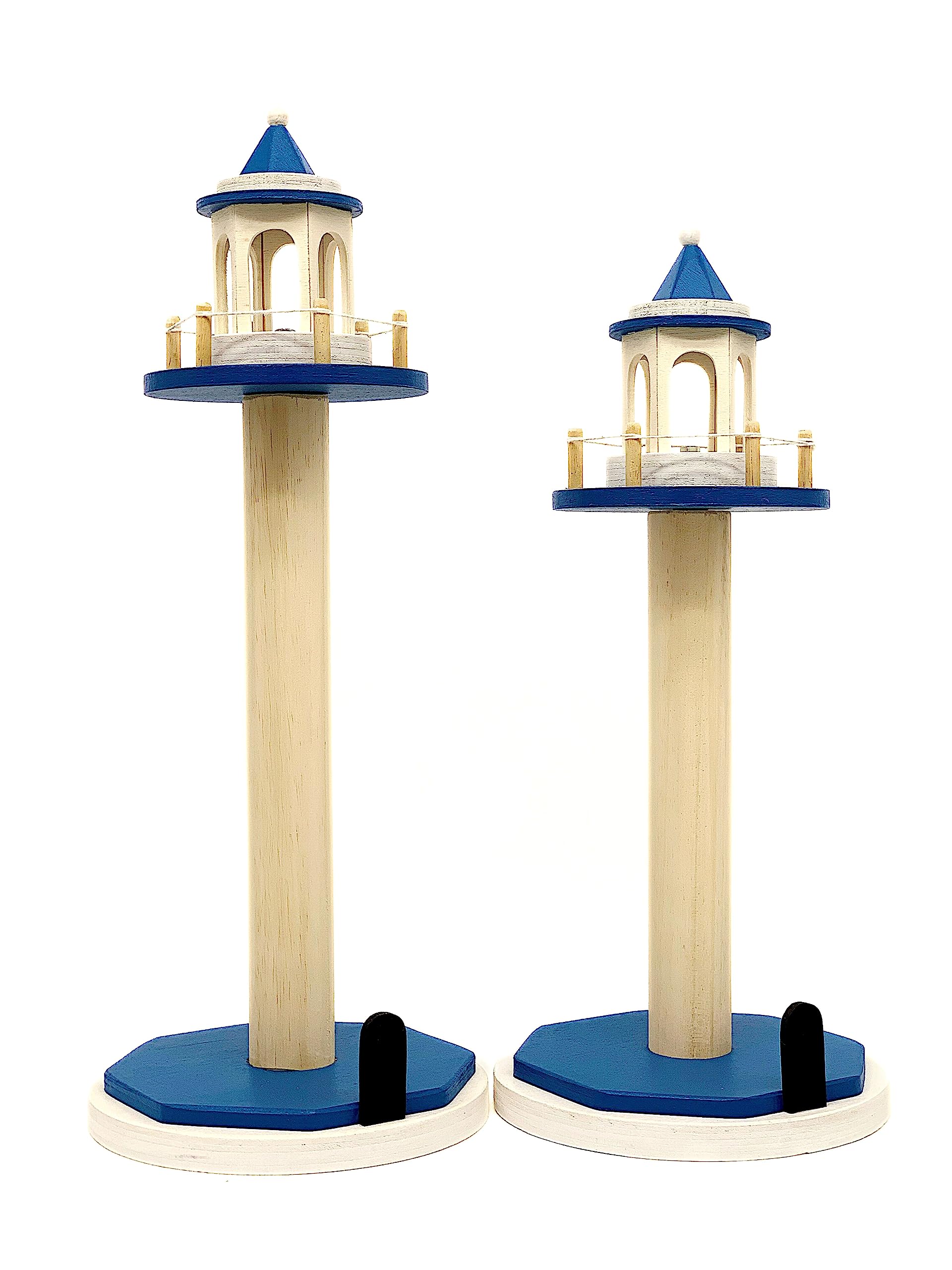 Porta rotolo carta da cucina, porta rotolo per casa, portarotolo legno blu azzurro, faro nautico in stile marino, arredo cucina, portarotolo carta, regalo per mamma